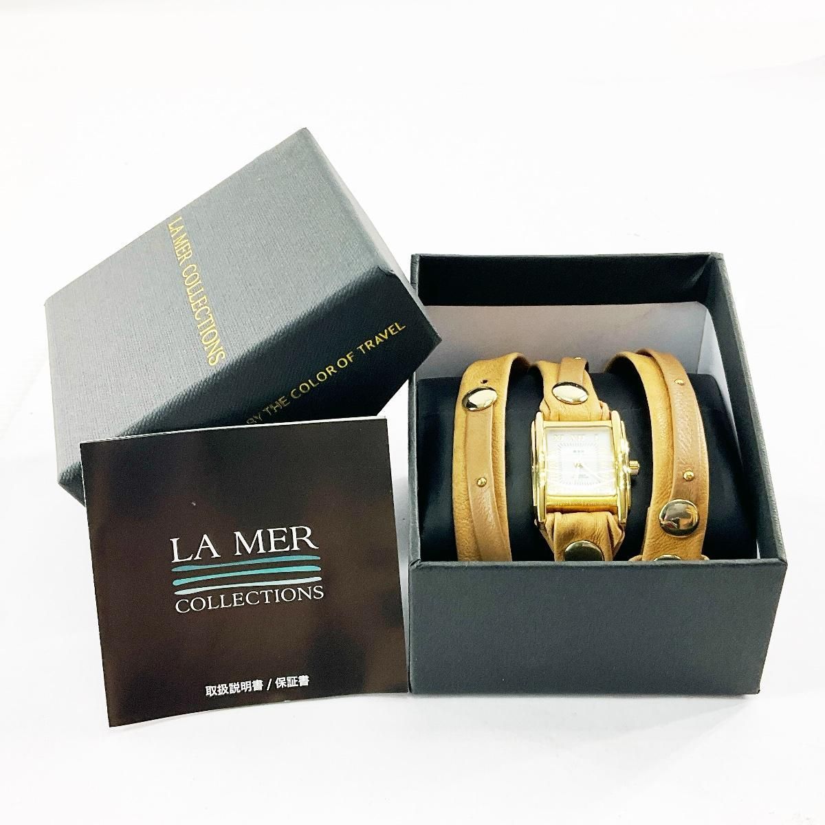 二重巻きラップレザー 腕時計 LA MER COLLECTIONS レディース クォーツ 