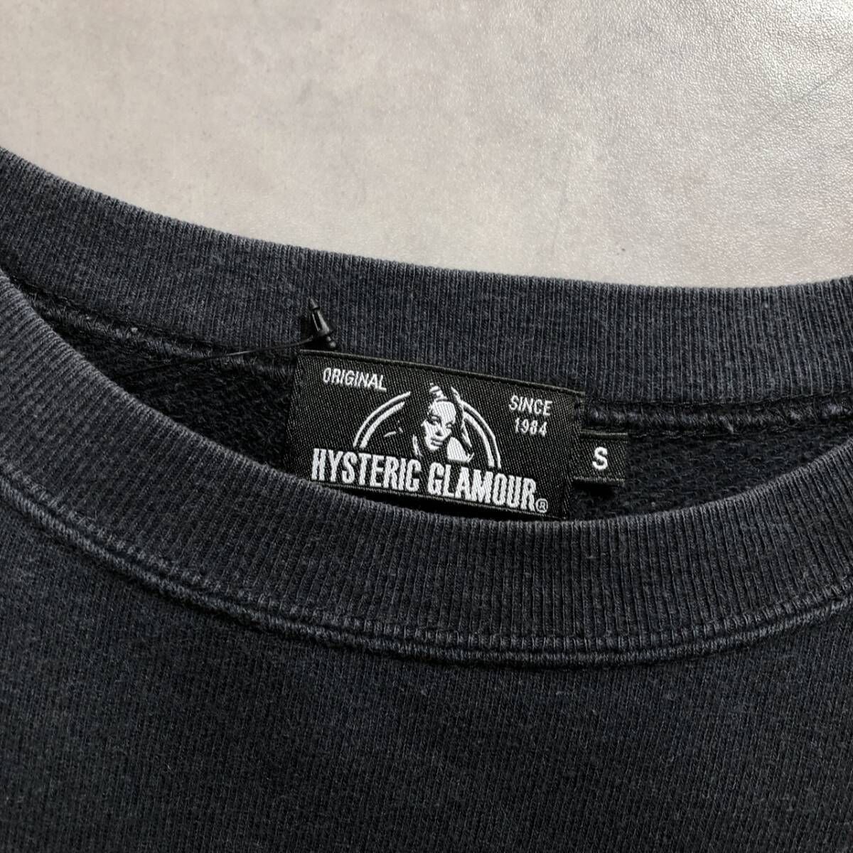 GQ5086◇HYSTERIC GLAMOUR：複数ロゴ スウェット◇S◇ブラック系