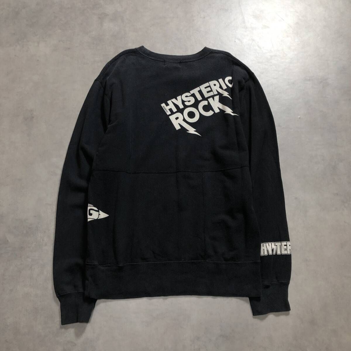 GQ5086◇HYSTERIC GLAMOUR：複数ロゴ スウェット◇S◇ブラック系