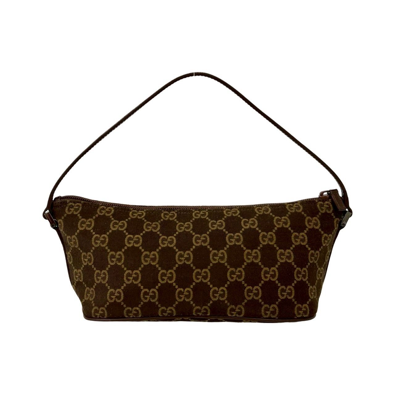 極 美品 GUCCI グッチ GG 柄 ロゴ プレート 金具 キャンバス レザー 本