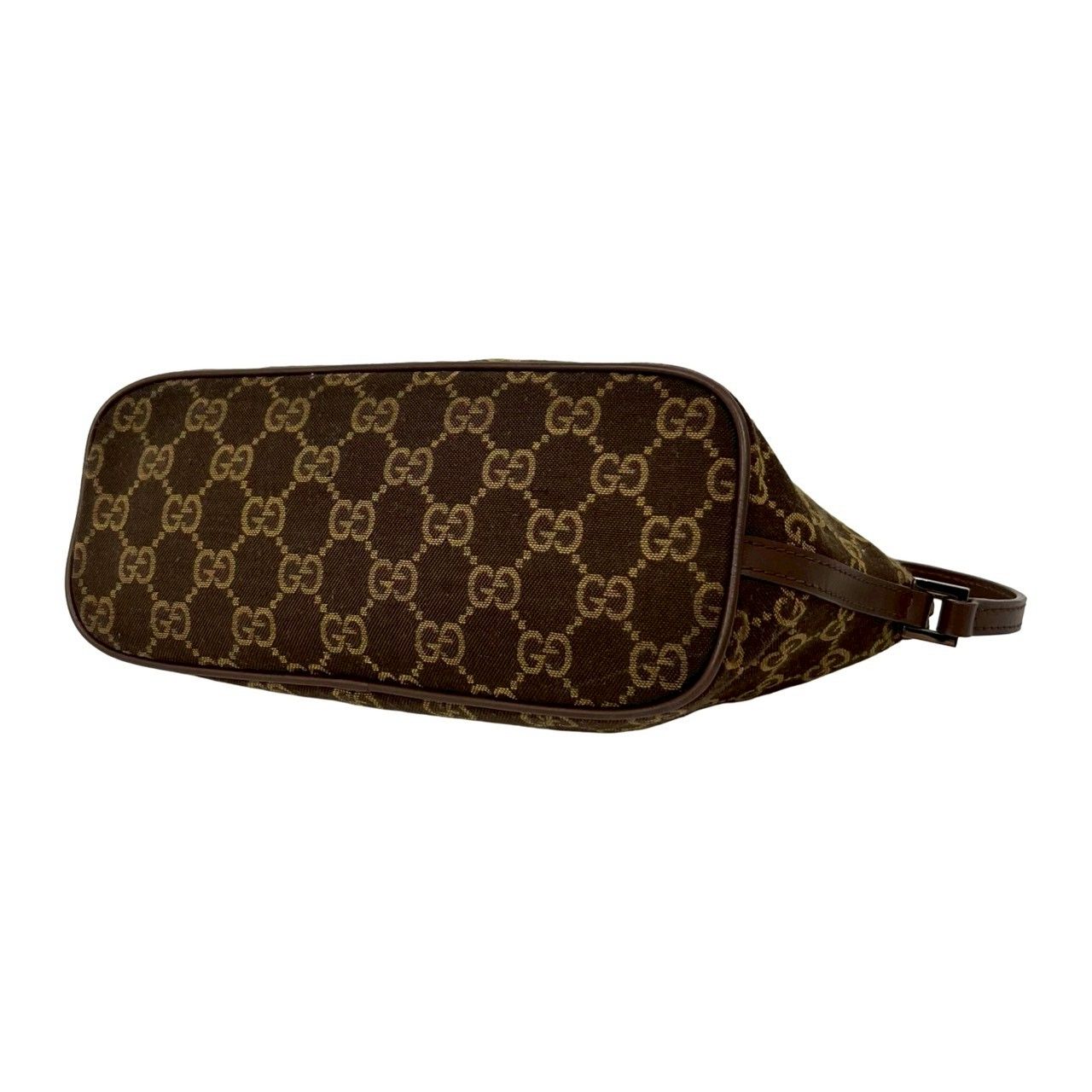 極 美品 GUCCI グッチ GG 柄 ロゴ プレート 金具 キャンバス レザー 本
