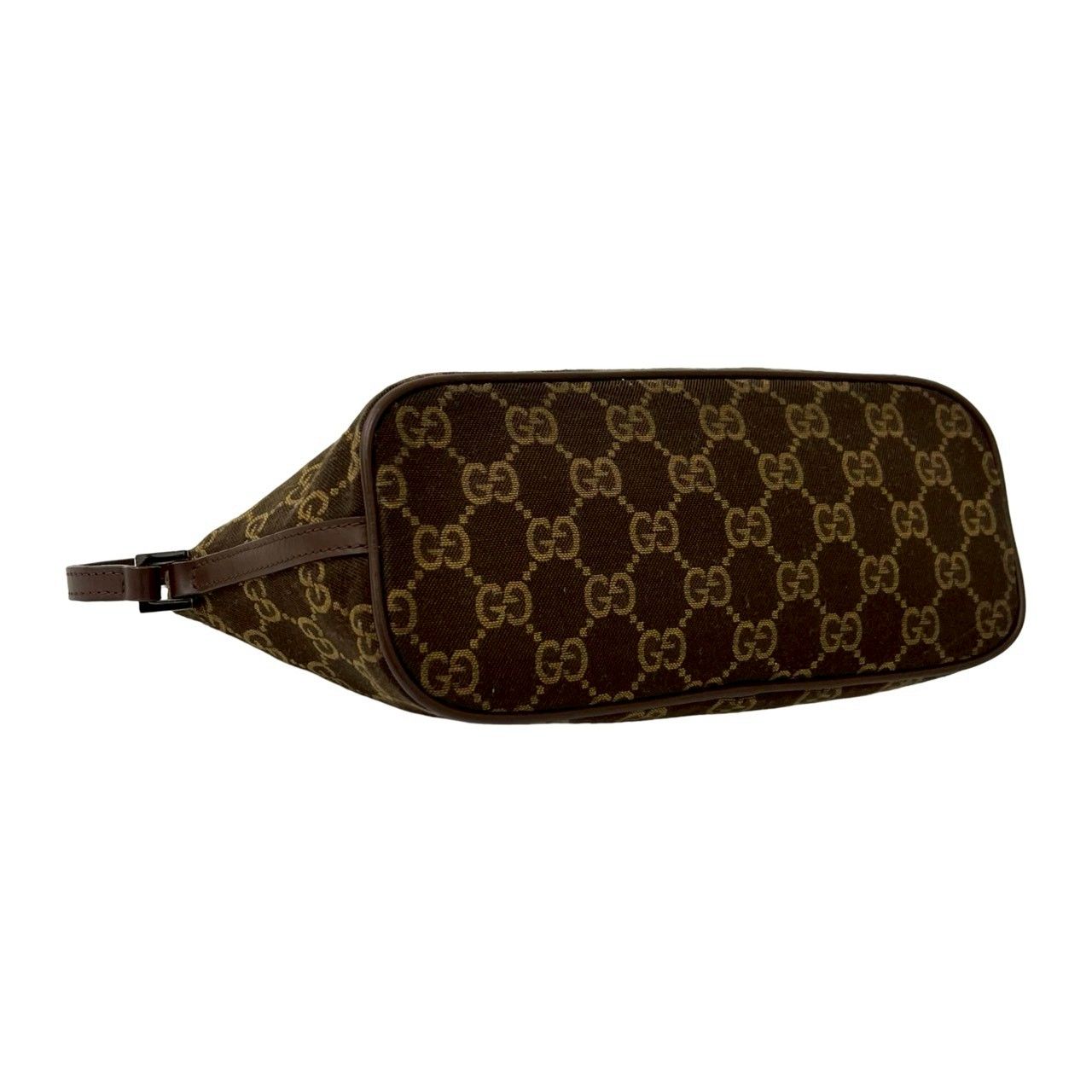 極 美品 GUCCI グッチ GG 柄 ロゴ プレート 金具 キャンバス レザー 本 