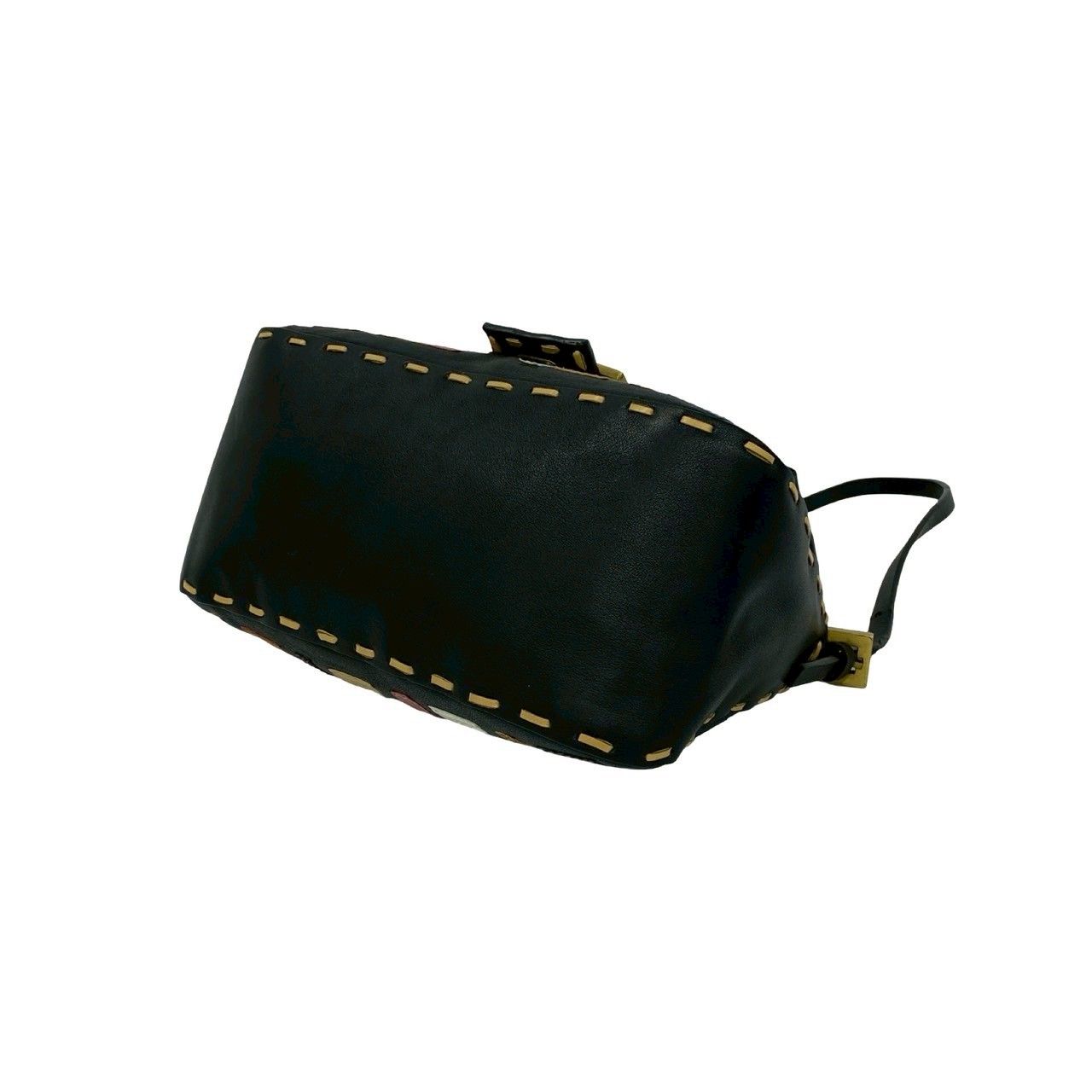 極希少】FENDI レオパード レザー FFロゴ ゴールド ブラック バッグ