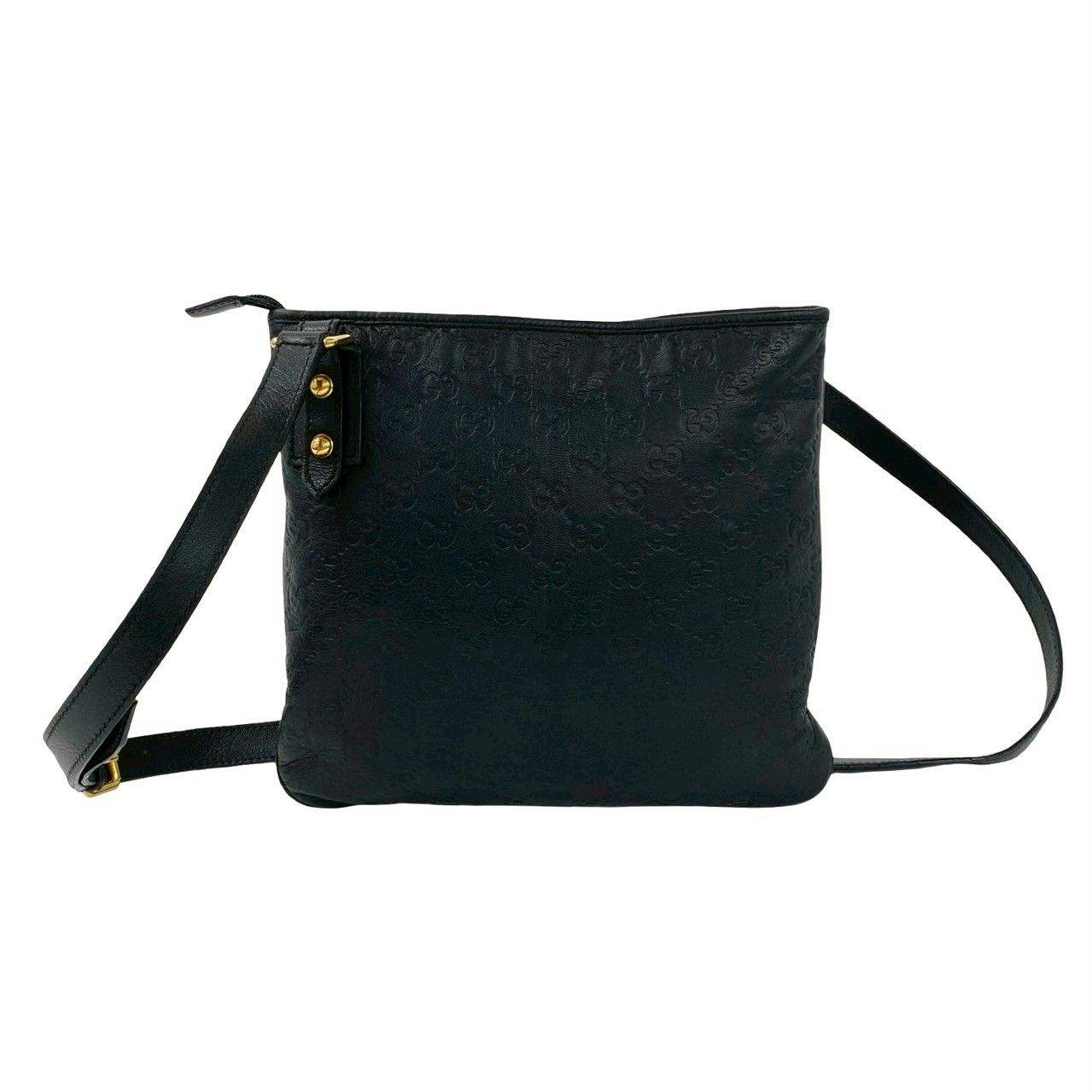 極 美品 希少品 保存袋付 GUCCI グッチ シマ GG ロゴ 柄 エンボス 