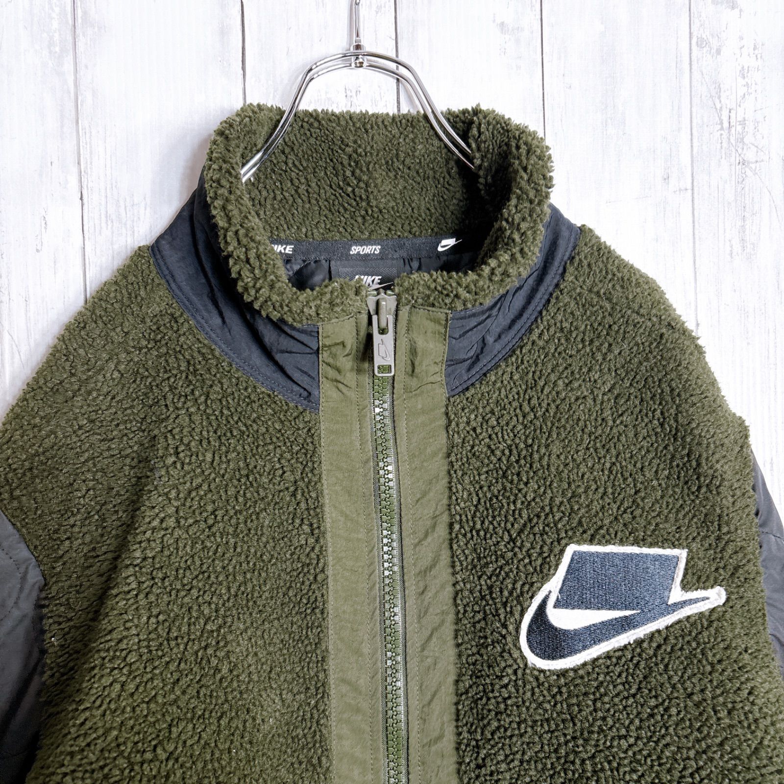 海外モデル】ナイキ NIKE ボア ナイロン ジャケット オリーブ ネイビー 