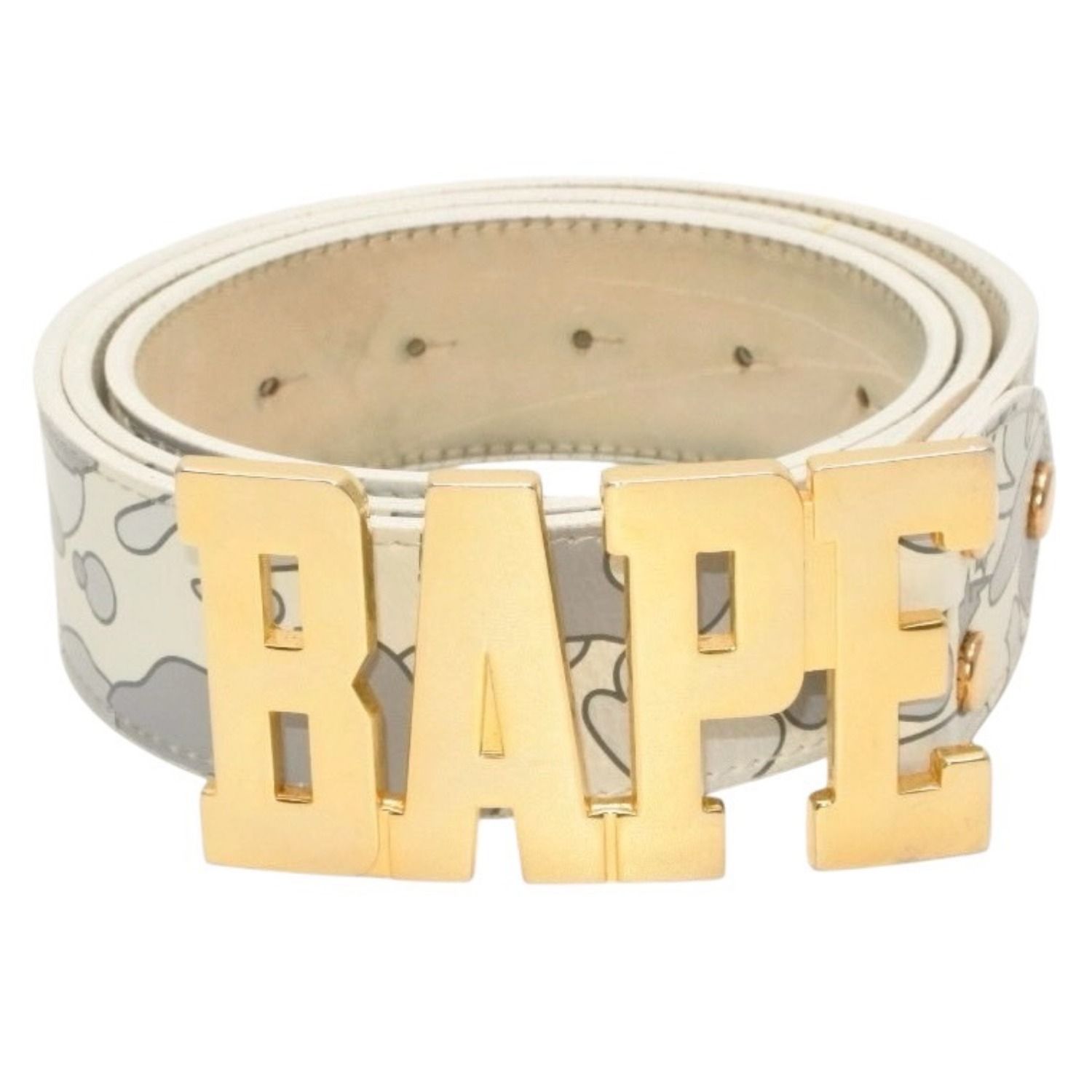 福袋 オンライン A BATHING APE ベルトロゴ マルチカラー レザー