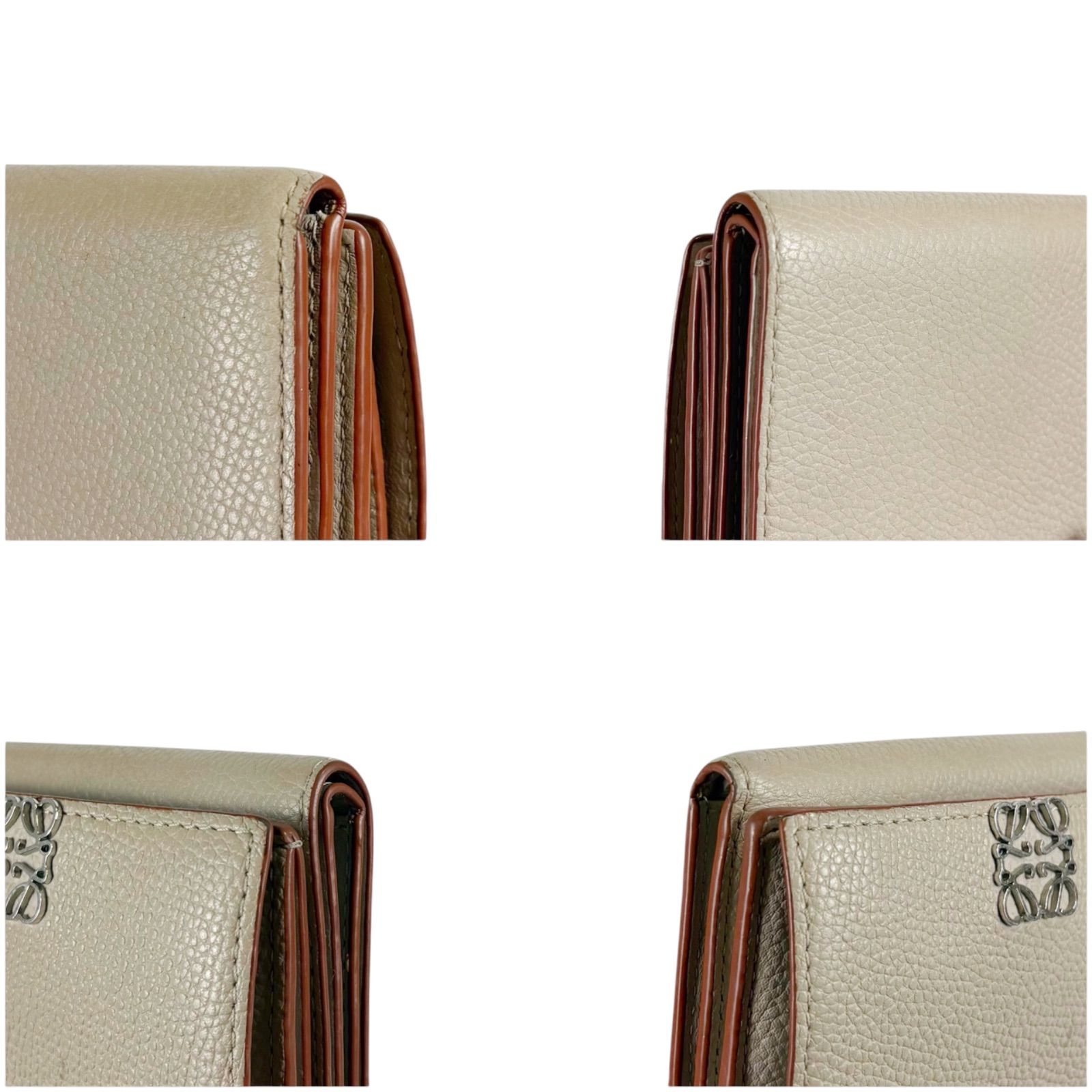 ロエベ LOEWE アナグラム トライフォールドウォレット ペブルグレイン 