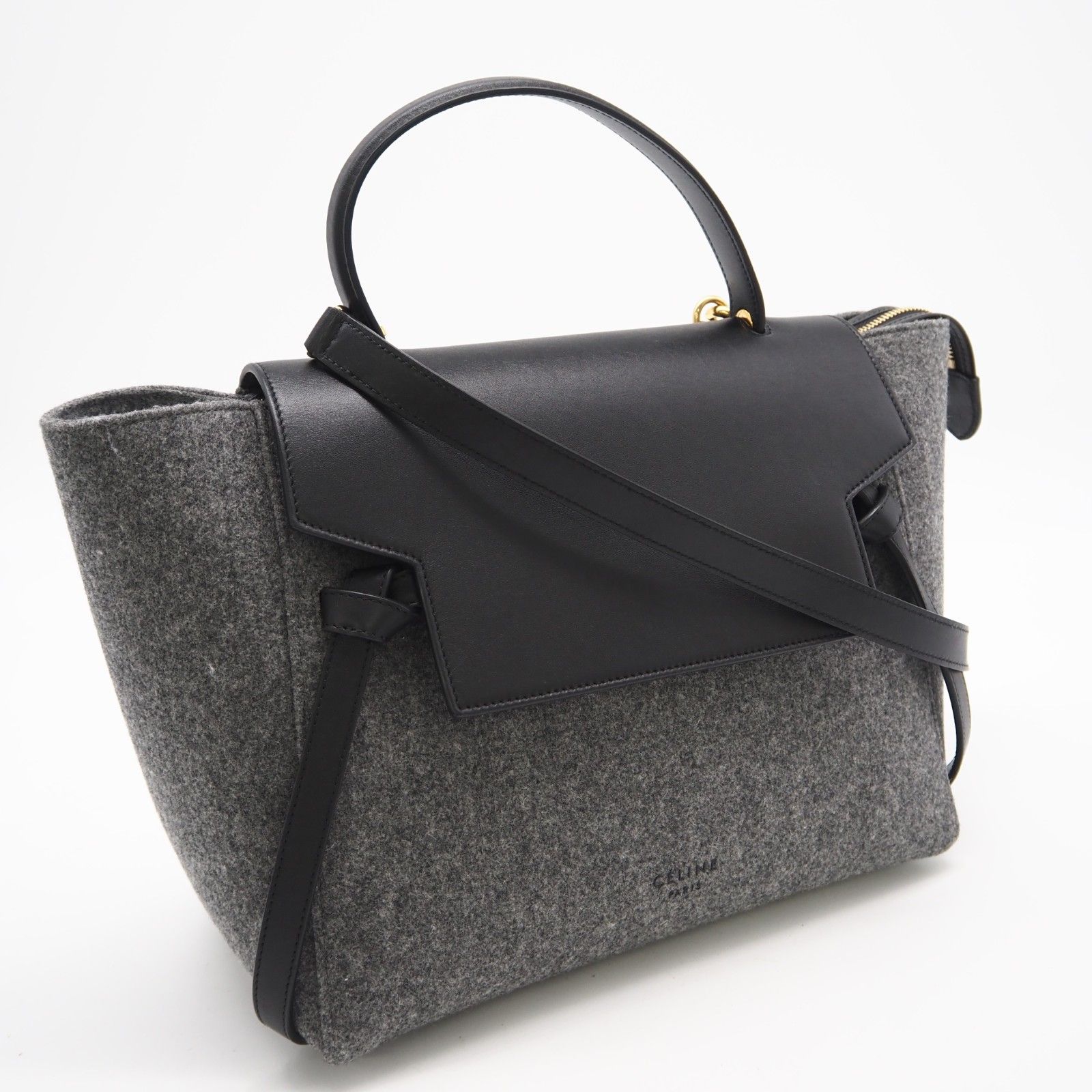 ☆3日以内返品可☆ 美品 CELINE セリーヌ フェルト レザー ベルト 