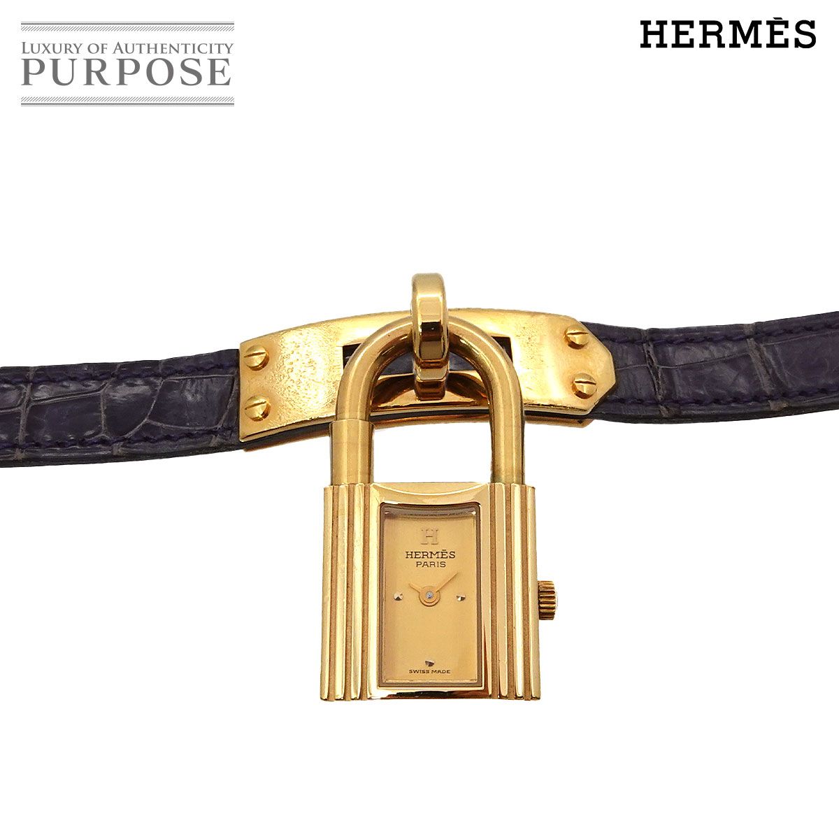 エルメス HERMES ケリーウォッチ レディース 腕時計 ゴールド ブルー