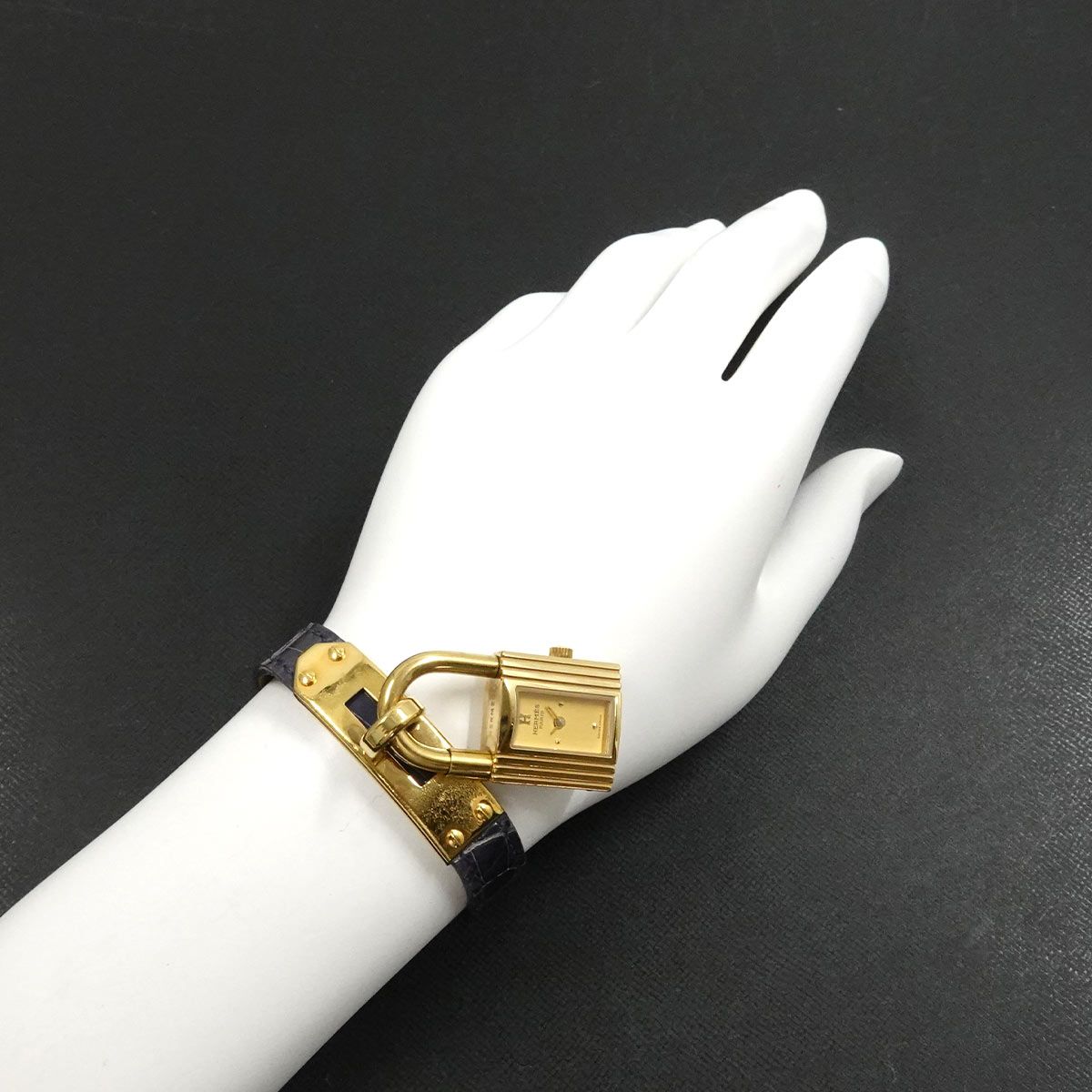 エルメス HERMES ケリーウォッチ レディース 腕時計 ゴールド ブルー
