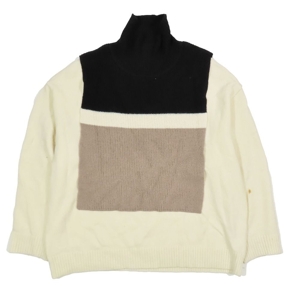 良品 22AW CULLNI クルニ Turtleneck Vest Layered Knit タートルネック ベストレイヤード ニット セーター ベージュ ブラック 2 メンズ レディース 古着 中古 USED 良品 22AW CULLNI クルニ Turtleneck Vest Layered Knit