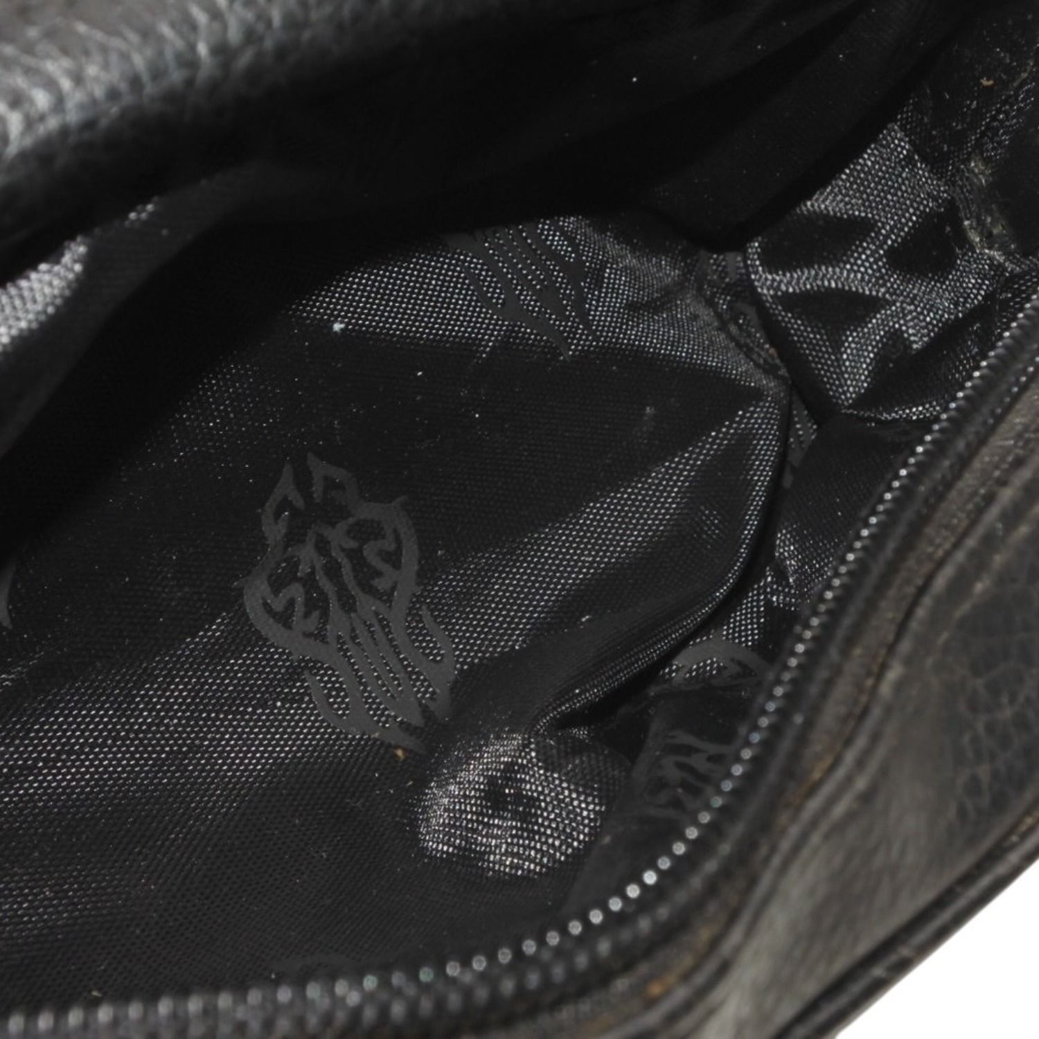 CHROME HEARTS クロムハーツ メガネケース ポーチ レザーブラック