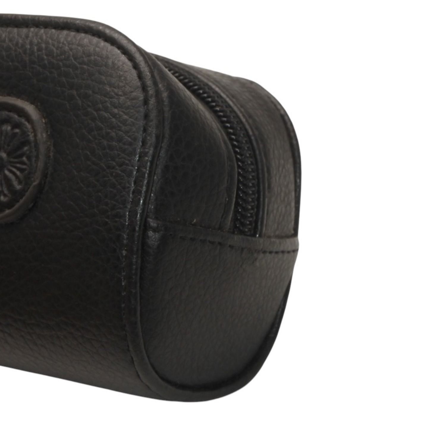 CHROME HEARTS クロムハーツ メガネケース ポーチ レザーブラック