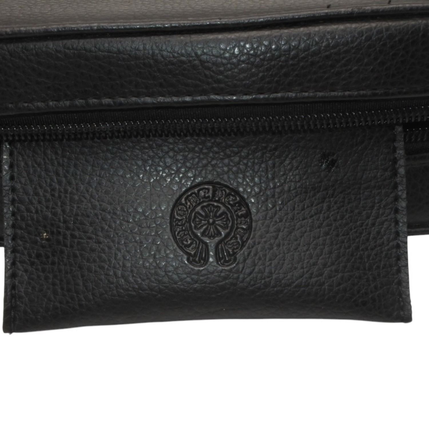 CHROME HEARTS クロムハーツ メガネケース ポーチ レザーブラック