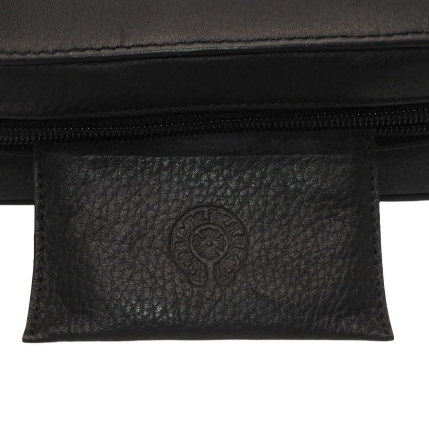 CHROME HEARTS クロムハーツ メガネケース ポーチ レザーブラック 美品