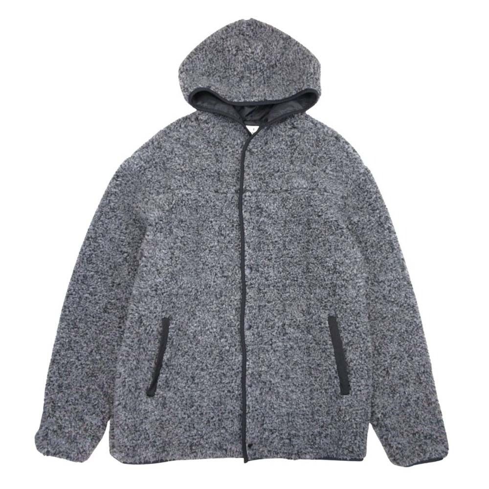 良品 LANVIN en Bleu ランバンオンブルー フーディ フーデッド ボアジャケット ブルゾン アウター 48 グレー メンズ 古着 中古 USED 良品 LANVIN en Bleu ランバンオンブルー フーディ フーデッド ボア