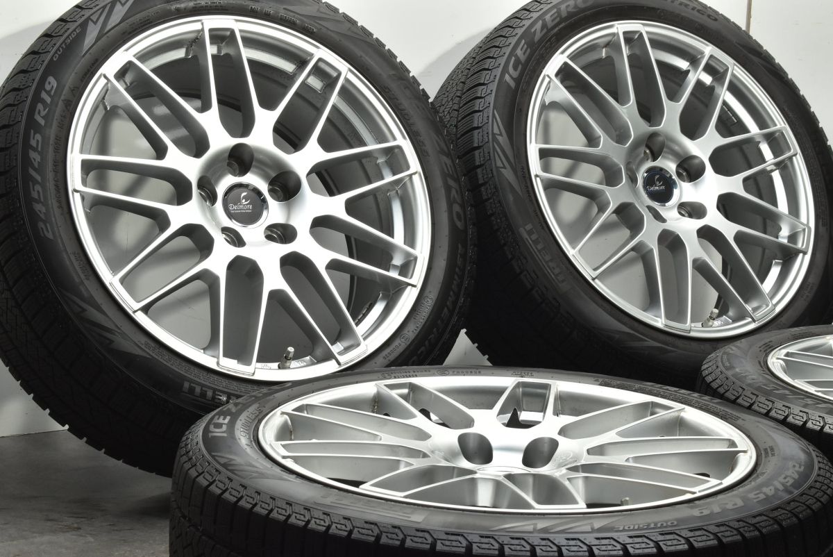 バリ溝 美品】DELMORE 19in 8J +35 PCD120 アイスゼロアシンメトリコ 