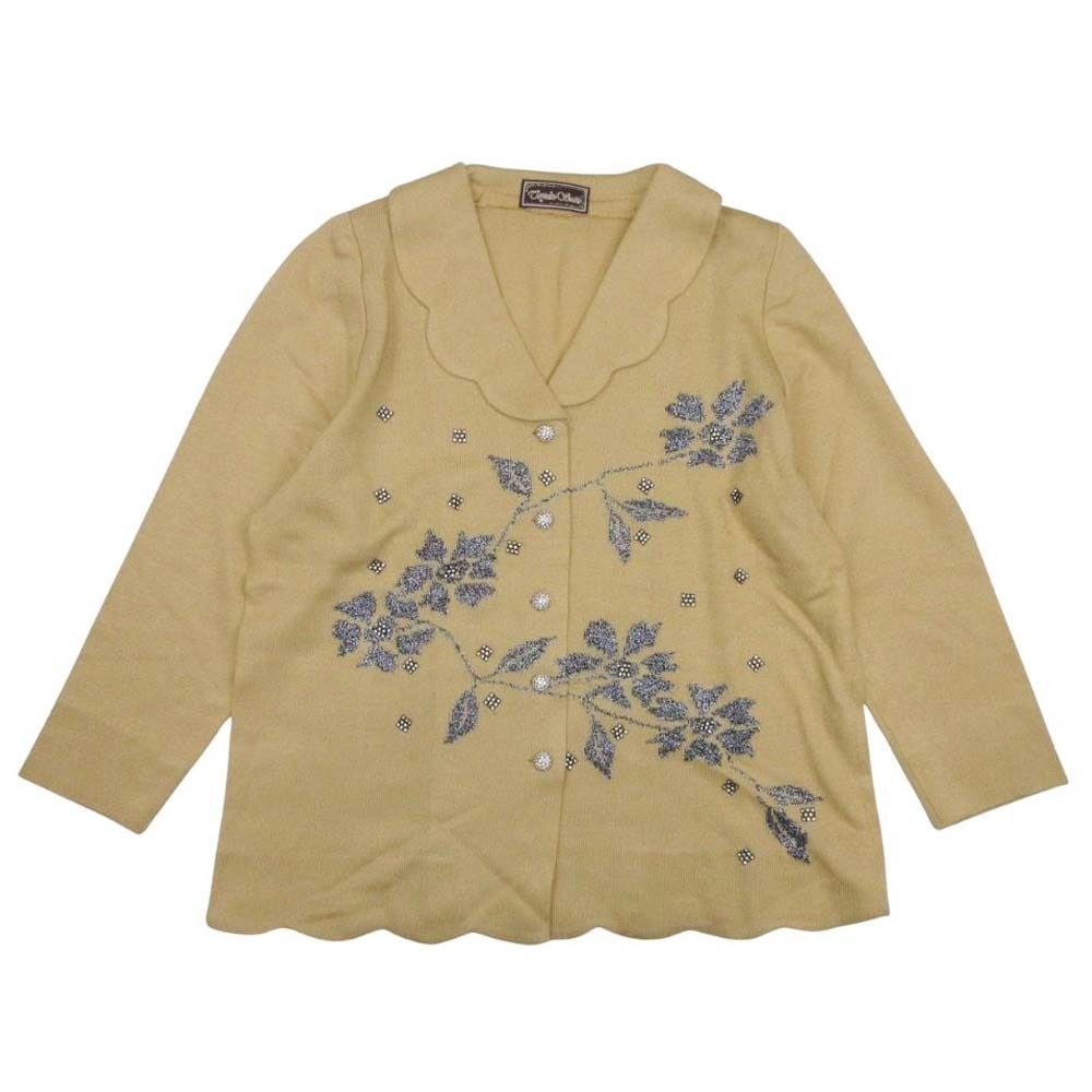 美品 斎藤都世子 トヨコサイトウ スカラップ 花柄 ラメ ストーン 美品 斎藤都世子 トヨコサイトウ スカラップ 花柄 ラメ ストーン