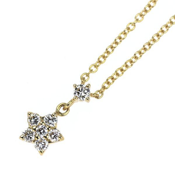 ヴァンドーム青山 K18YG ダイヤモンド ペンダントネックレス 0.14ct 