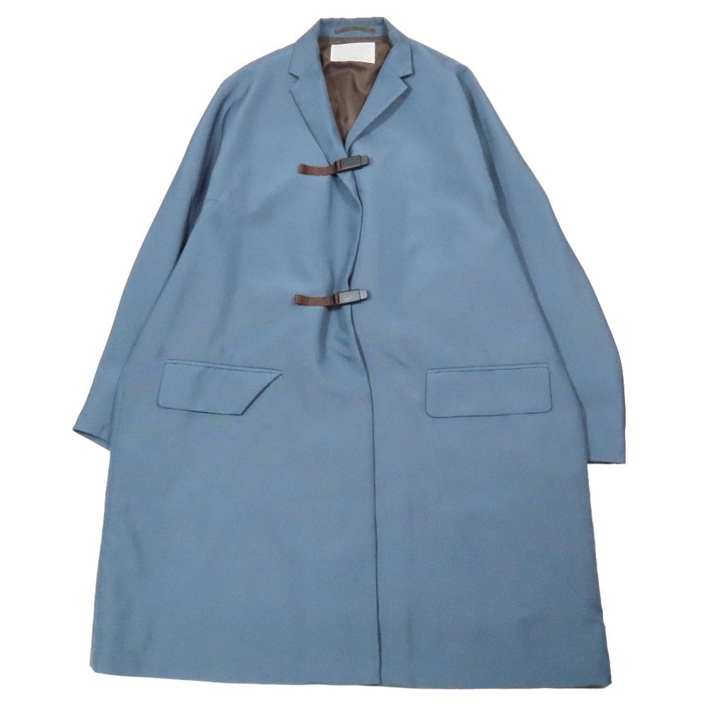 美品 24ss kolor カラー トグルクロージャー バックル ロングコート ジャケット ブルゾン 1 サックスブルー 24SCM-C09107 メンズ 古着 中古 USED 美品 24ss kolor カラー トグルクロージャー バックル ロングコート