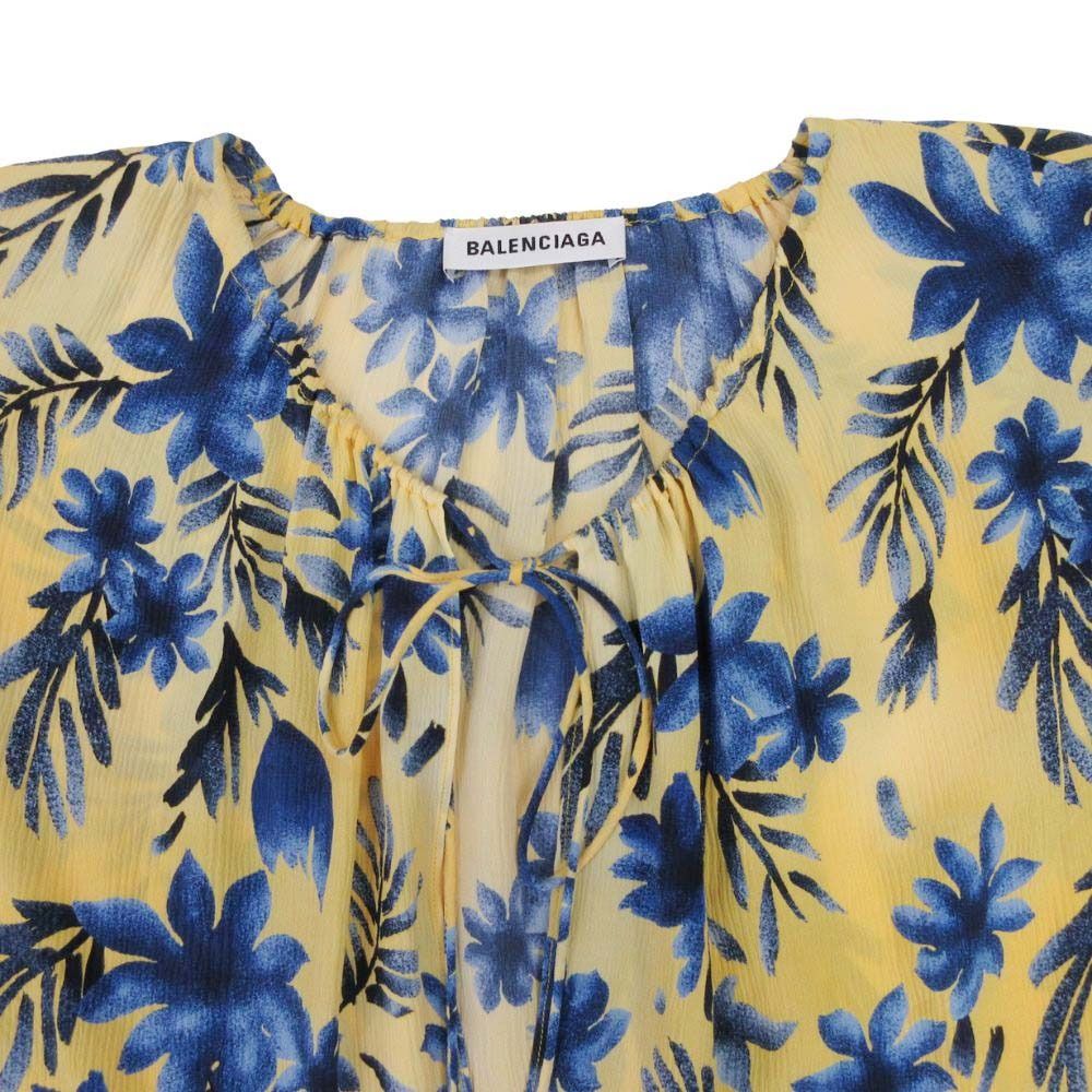 美品 18ss BALENCIAGA バレンシアガ 花柄 シルク ブラウス 美品 18ss BALENCIAGA バレンシアガ 花柄 シルク ブラウス