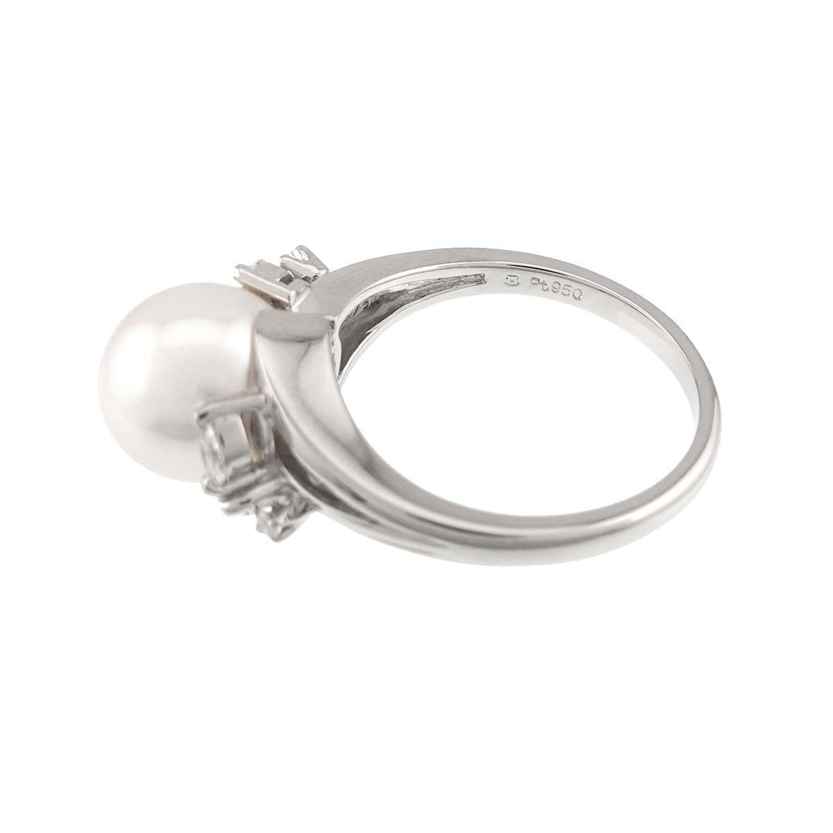 ミキモト MIKIMOTO 12号 リング アコヤ真珠 9.0mm ダイヤ Pt プラチナ 