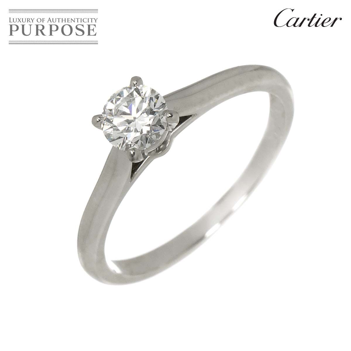 カルティエ Cartier ソリテール ダイヤ 0.31ct E/VVS1/3EX #48 リング 