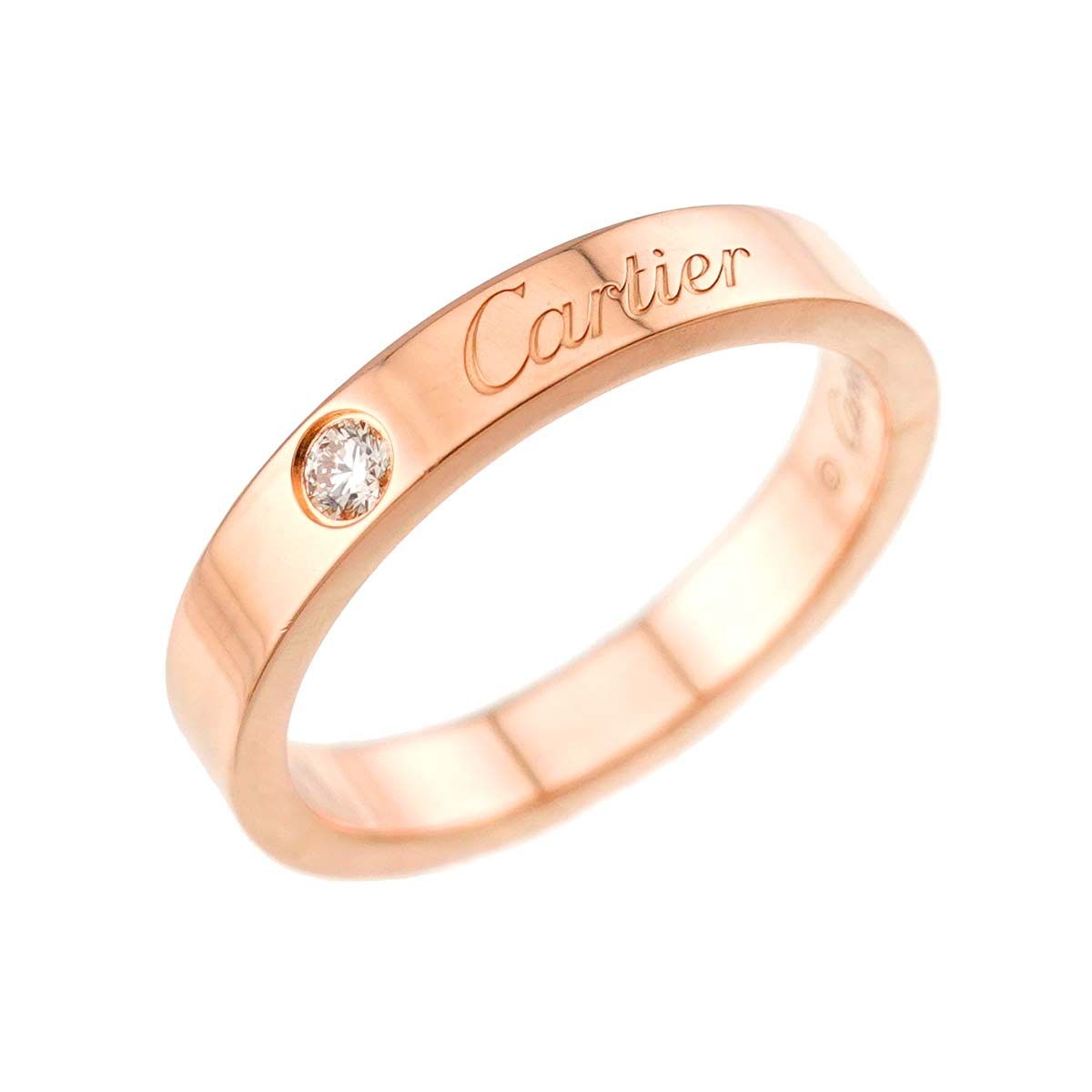 カルティエ Cartier Cドゥ カルティエ #48 リング ダイヤ 1P K18 PG