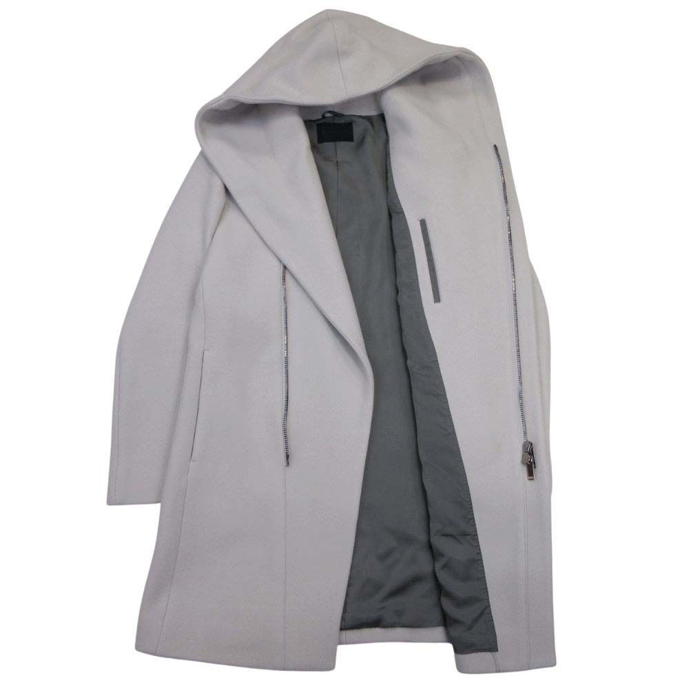 美品 18aw junhashimoto ジュンハシモト WRAP COAT ジャケット ブルゾン アウター メルトンウール 3 ライトグレー メンズ 古着 中古 USED 美品 18aw junhashimoto ジュンハシモト WRAP COAT ジャケット