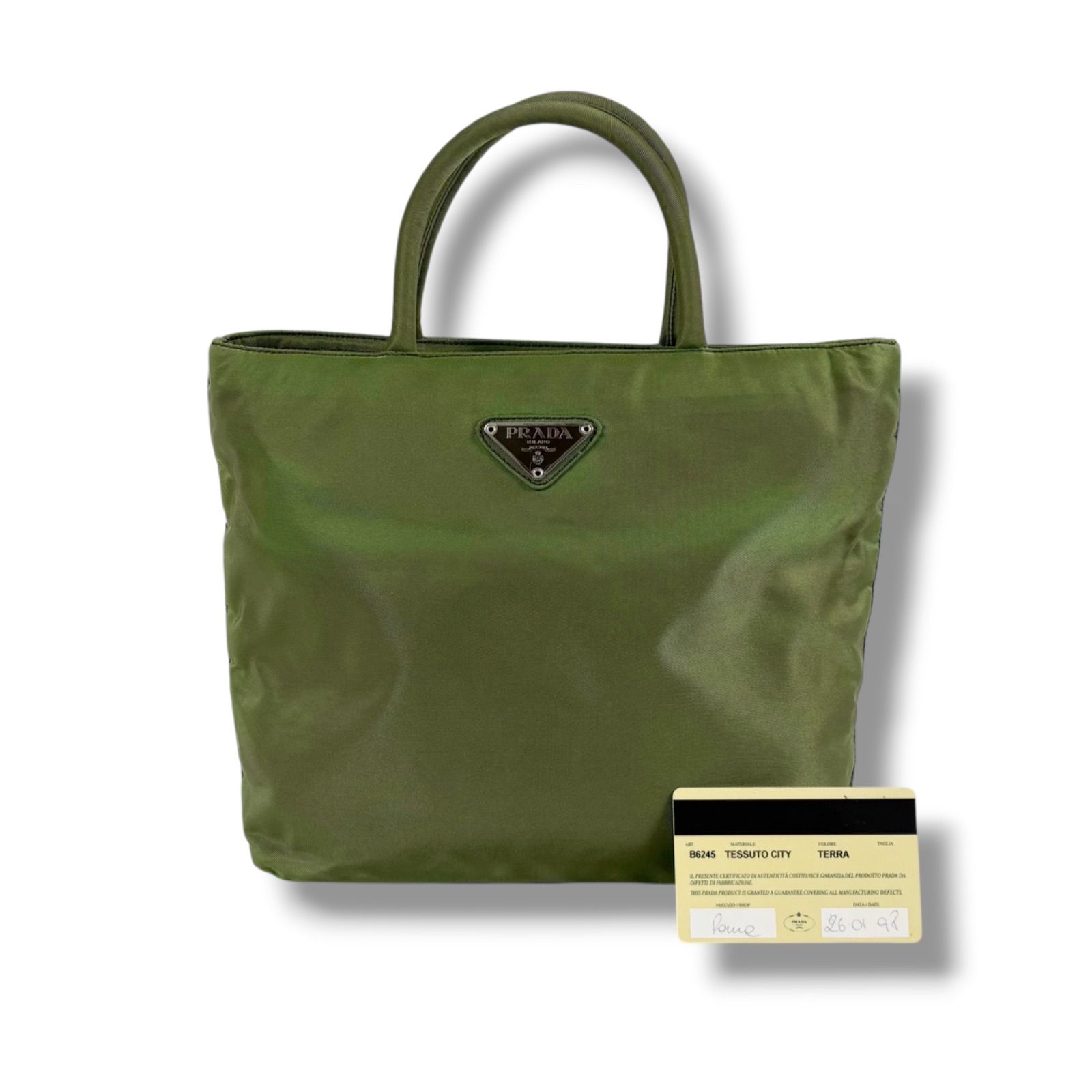 プラダ PRADA トライアングルロゴ ミニトートバッグ テスートナイロン
