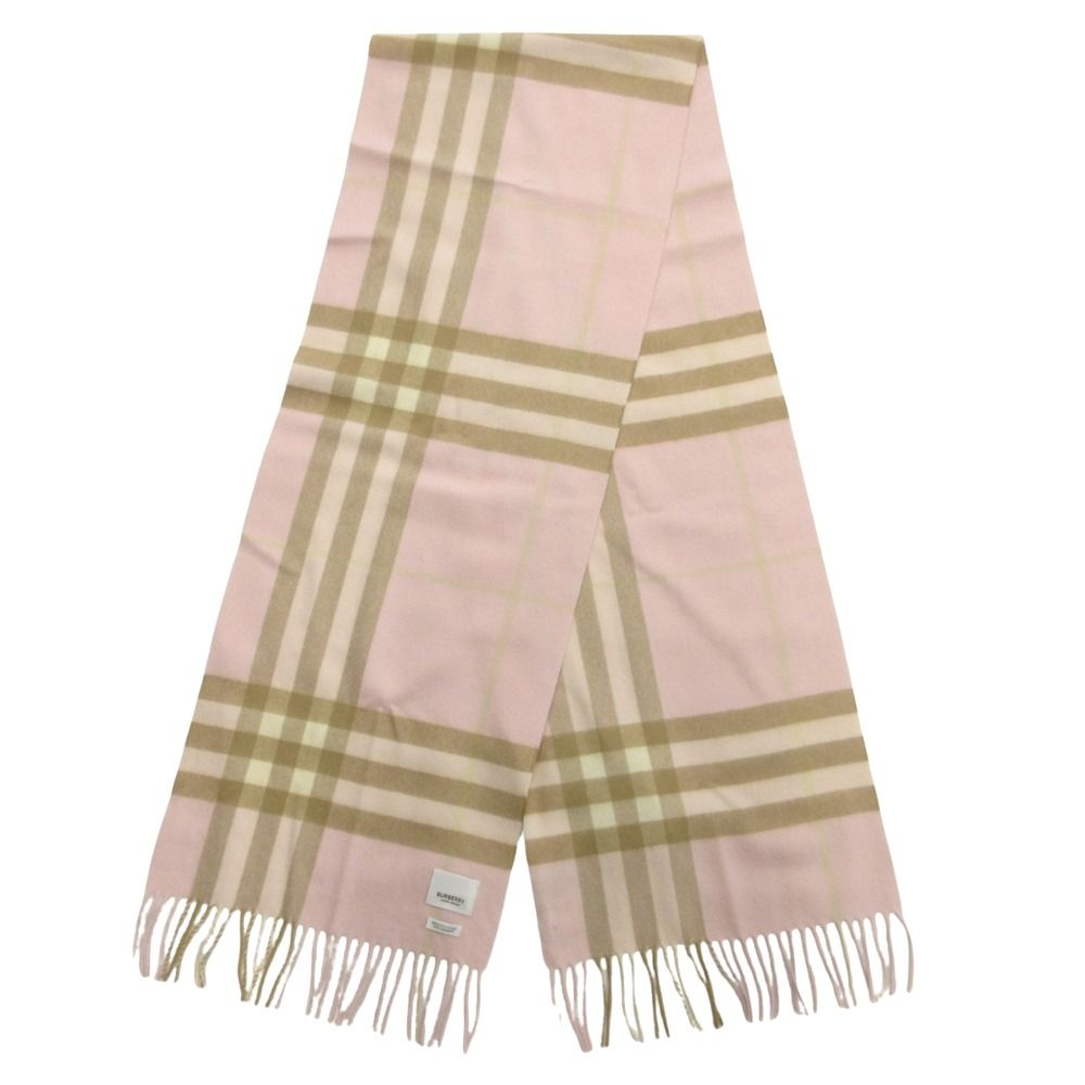 BURBERRYカシミヤ100%マフラー アラバスター　ピンク BURBERRYカシミヤ100%マフラー アラバスター ピンク 【公式通販】
