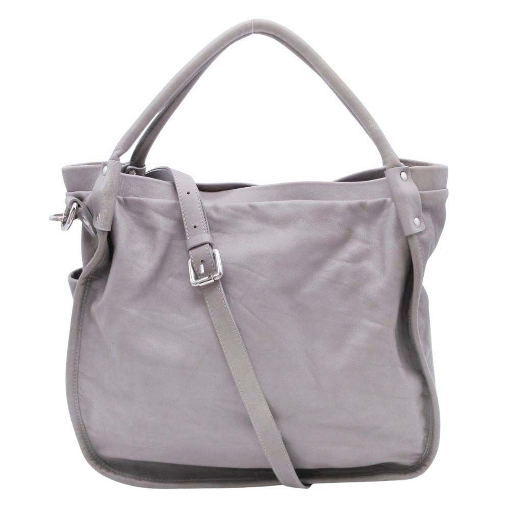 美品 GIANNI CHIARINI ジャンニキャリーニ レザー ショルダー バッグ ハンドバッグ 2WAY 本革 カバン 鞄 グレージュ レディース 古着 中古 USED 美品 GIANNI CHIARINI ジャンニキャリーニ レザー ショルダー バッグ