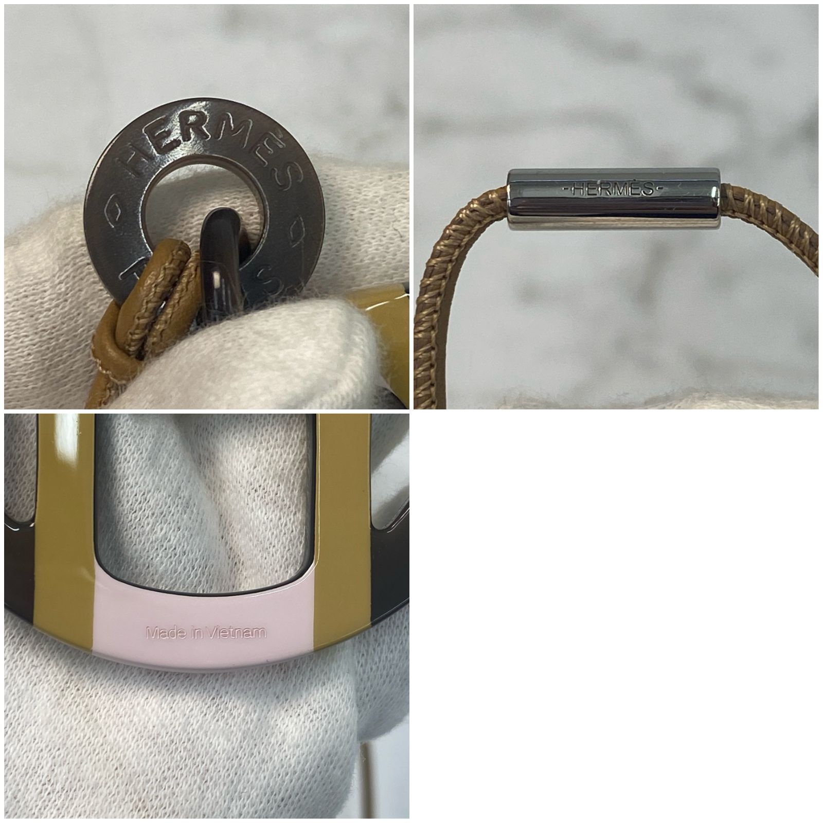 鑑定済み【 美品 】エルメス 《 Hエキップ 》シルバー金具 ピンク 