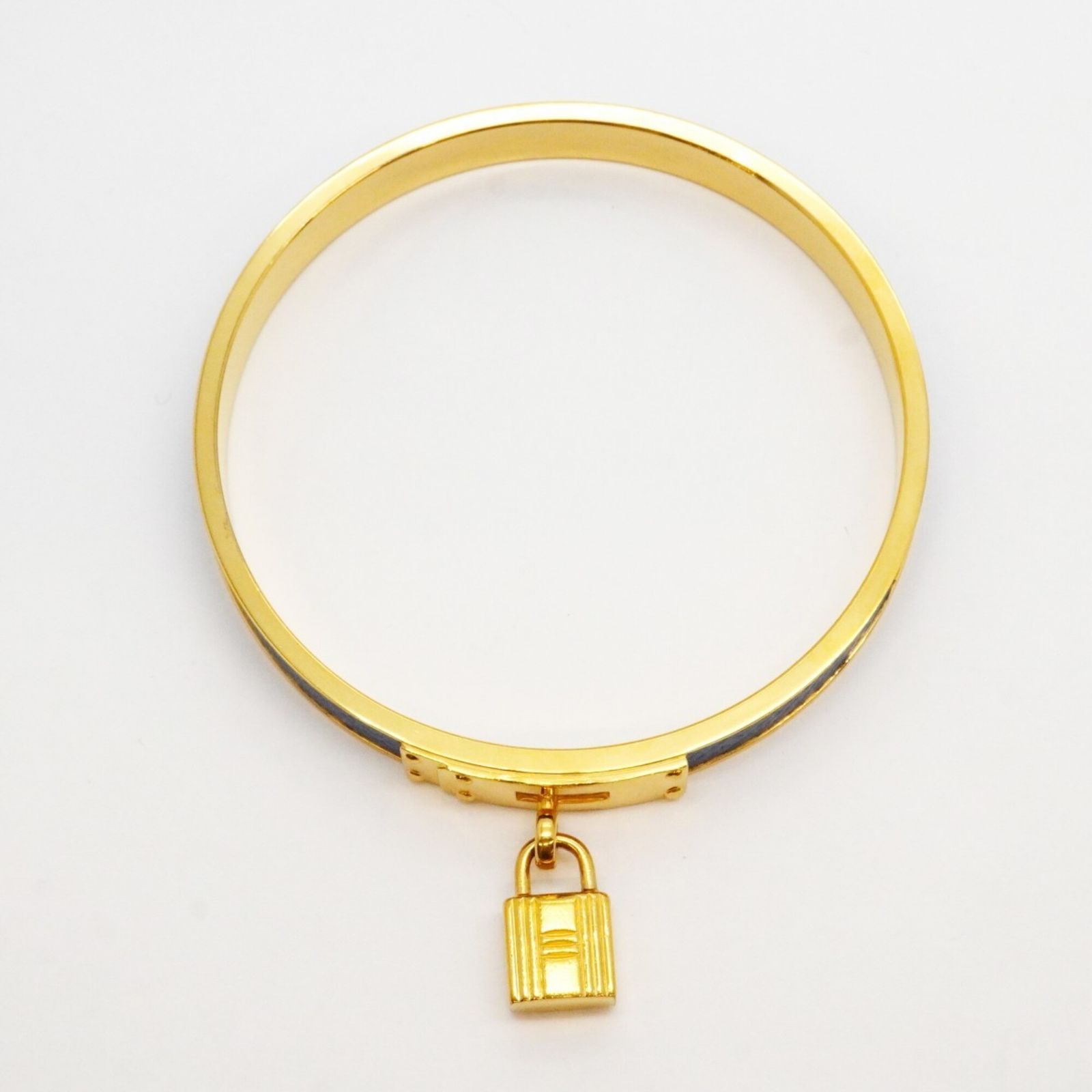 エルメス(Hermes) エルメス バングル ケリーバングル GPメッキ レザー