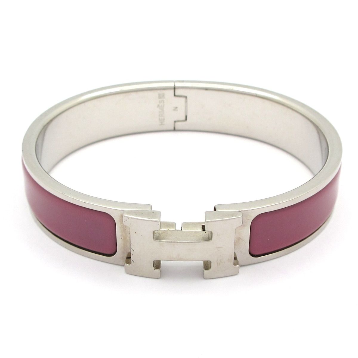 HERMES(エルメス) バングル美品 クリックH シルバー×パープルピンク 