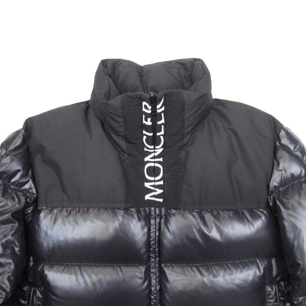 美品 19aw MONCLER モンクレール BRUEL ブリュエル  ダウンジャケット ブルゾン ロゴ 刺繍 アウター 1 黒 ブラック メンズ 古着 中古 USED 美品 19aw MONCLER モンクレール BRUEL ブリュエル ダウンジャケット