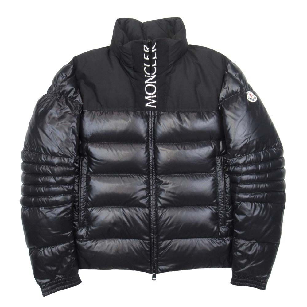 美品 19aw MONCLER モンクレール BRUEL ブリュエル  ダウンジャケット ブルゾン ロゴ 刺繍 アウター 1 黒 ブラック メンズ 古着 中古 USED 美品 19aw MONCLER モンクレール BRUEL ブリュエル ダウンジャケット