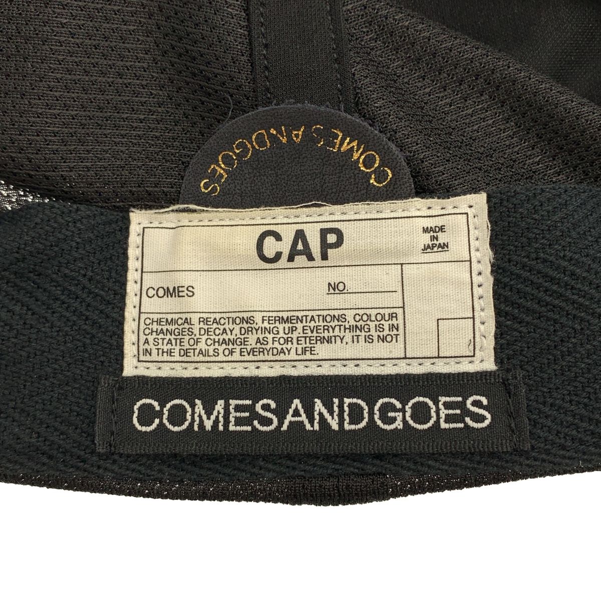COMESANDGOES / カムズアンドゴーズ | ポリエステル コットン FIDLOCK メッシュキャップ | ブラック | メンズ