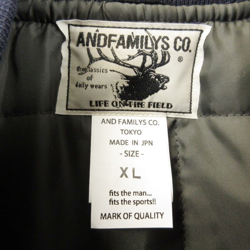未使用 ANDFAMILYS アンドファミリー スポーツジャケット JK-2510825 Nylon Sports Jacket スタジャン NY XL 71015310 未使用 ANDFAMILYS アンドファミリー スポーツジャケット JK-2510825