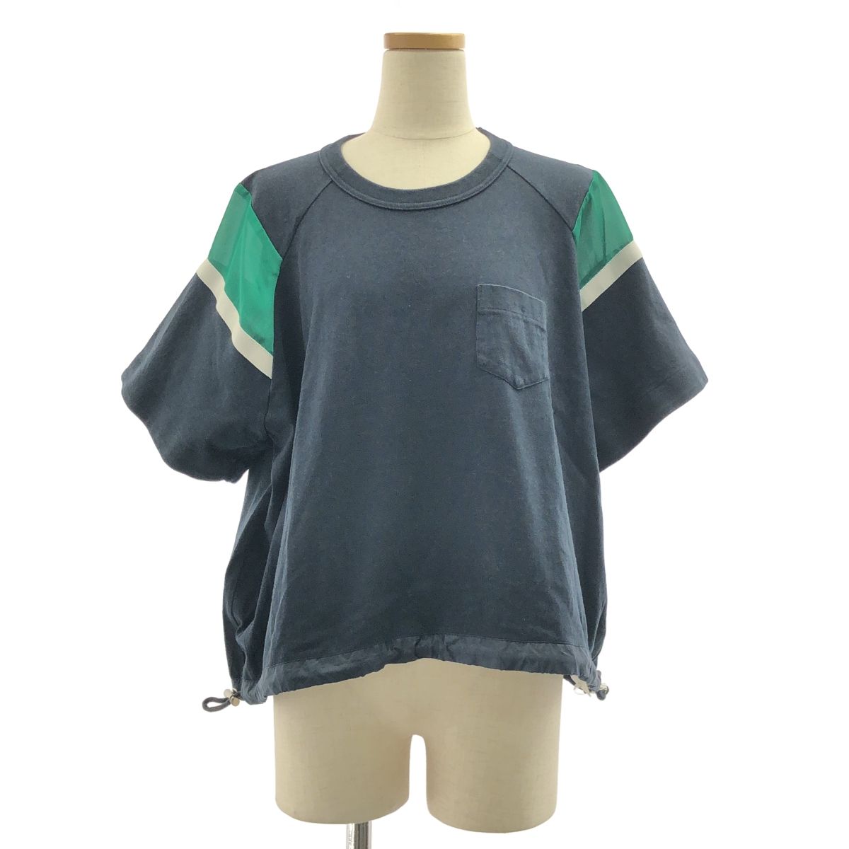 sacai / サカイ | 2022SS | 異素材 切替 オーバーシルエット ドロー 