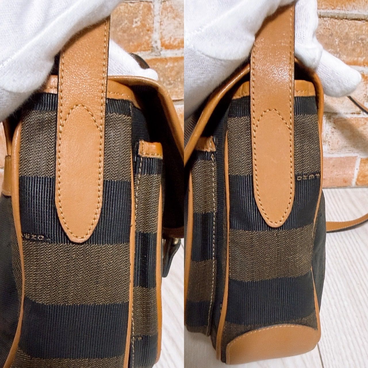 美品) FENDI(フェンディ)ショルダーバッグ ペカン柄 - メルカリ