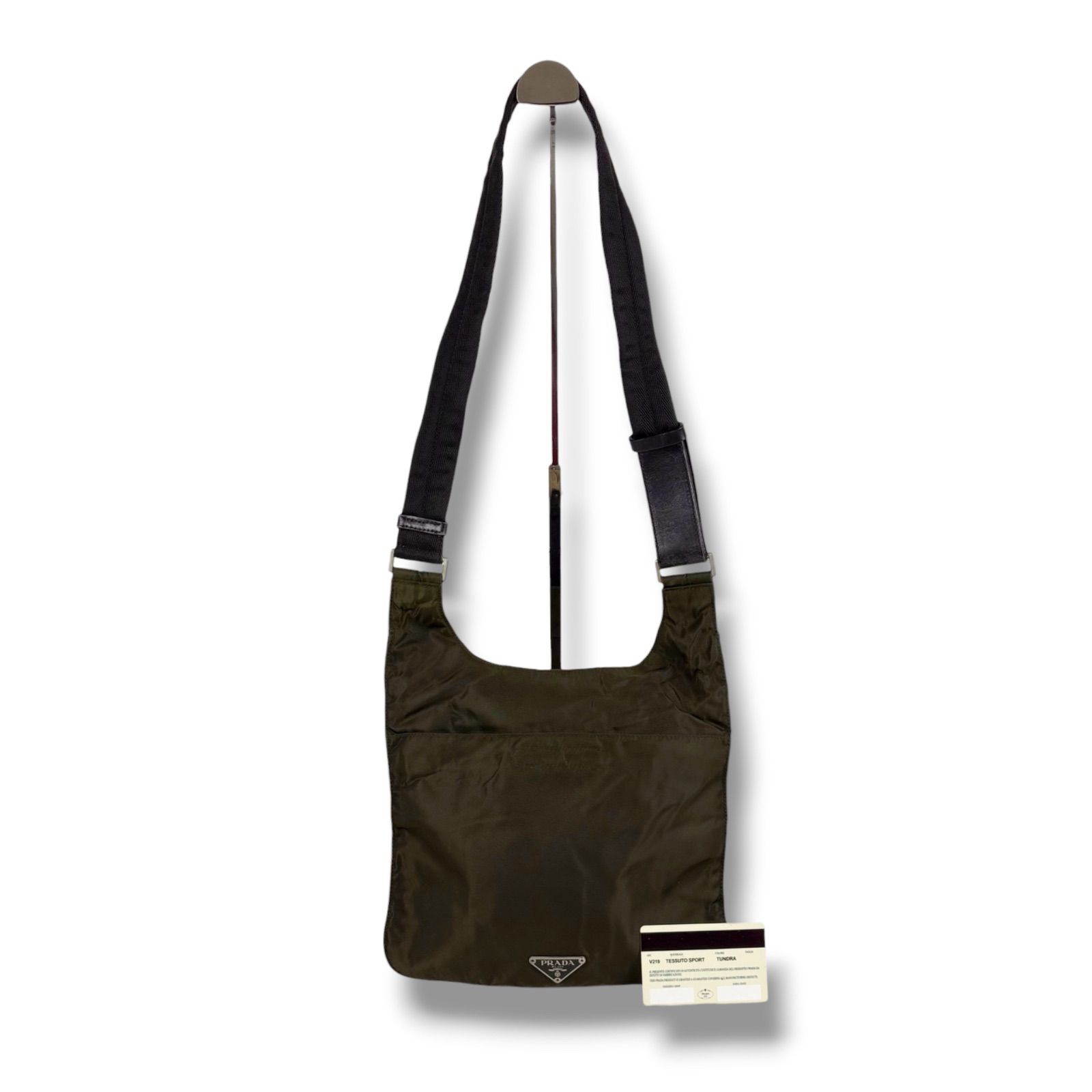 プラダ PRADA トライアングルロゴ ワンショルダーバッグ カーキ