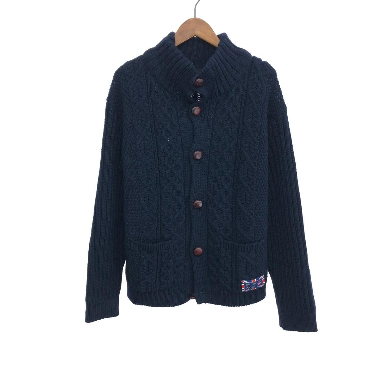 Peregrine ペレグリン カーディガン サイズ:M ウール100％ エルボー