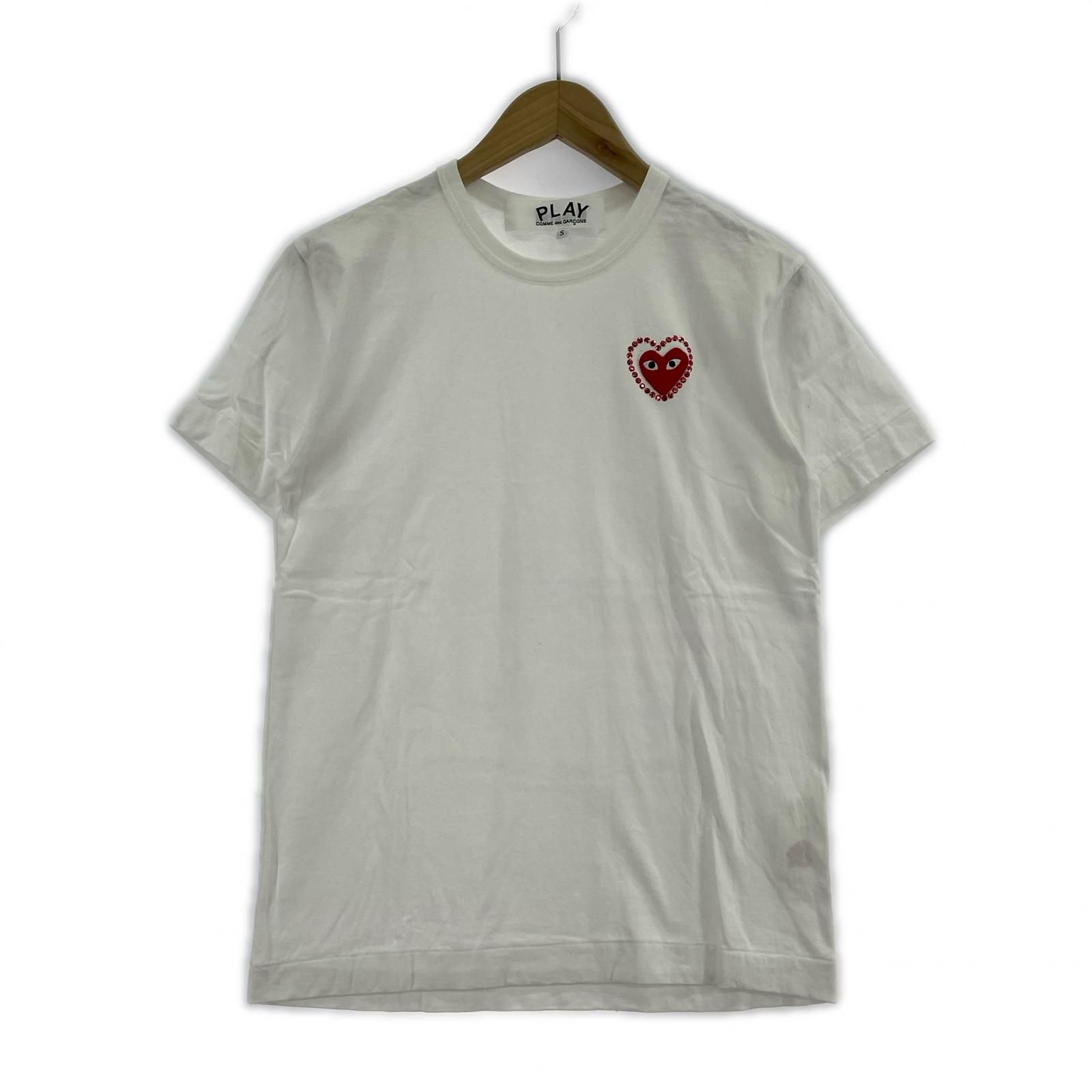 PLAY COMME des GARCONS 半袖Tｼｬﾂ・ｶｯﾄｿｰ METALSTONE SSTEE S ﾎﾜｲﾄ 