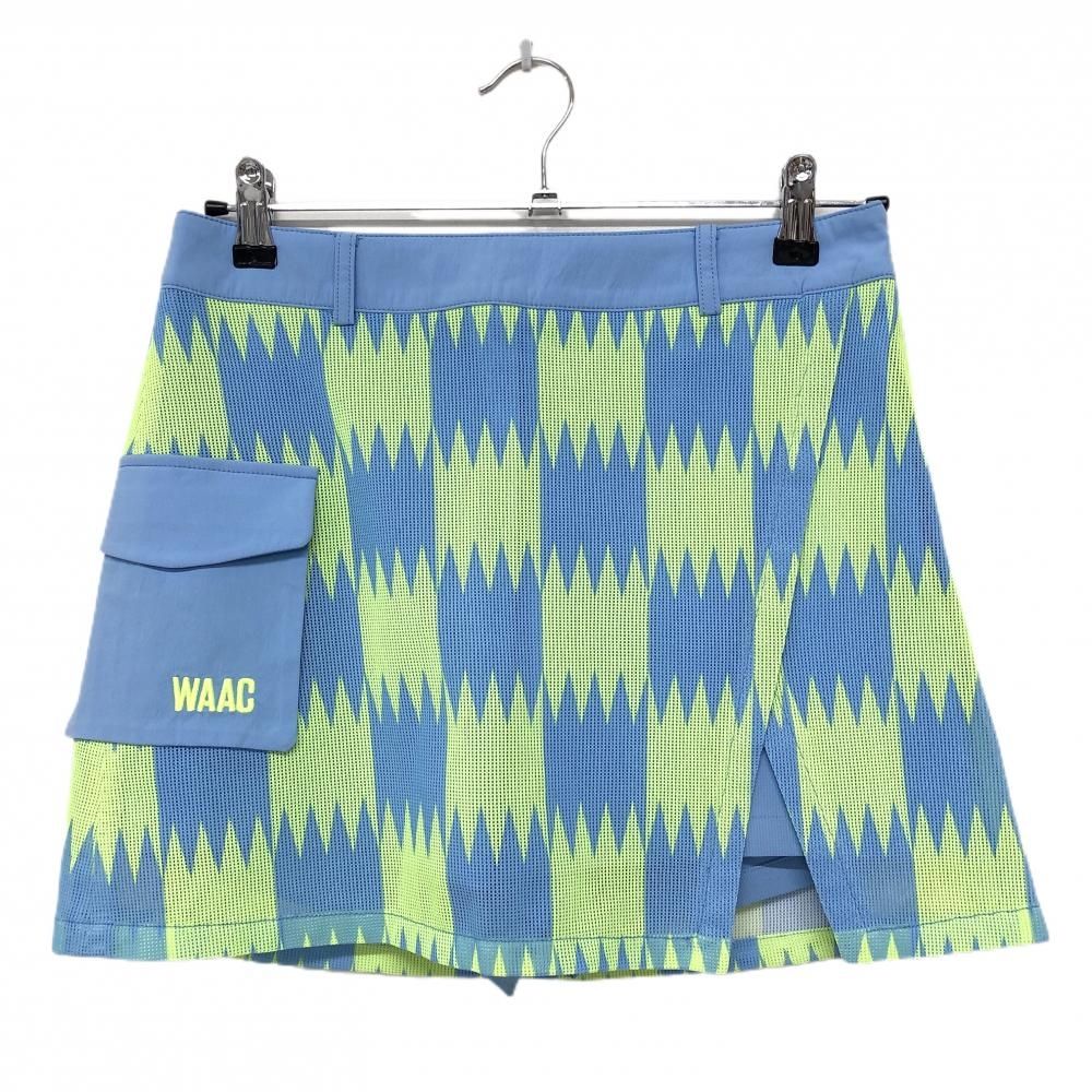 新品】ワック スカート ライトブルー×ライトグリーン ギザギザ柄