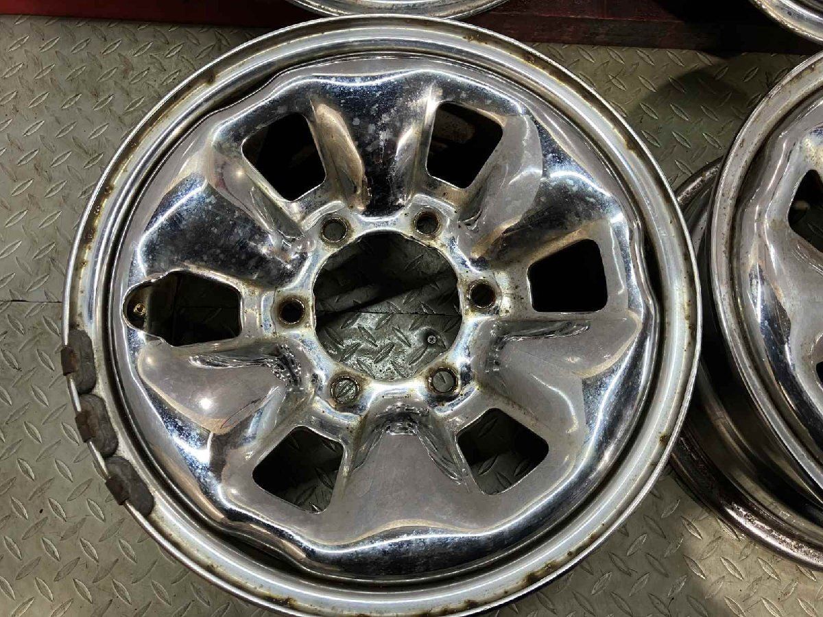 【希少】TOYOTA トヨタ 100系ハイエース 純正メッキホイール 15インチ 4本 6J6HPCD139.7約+30 200系ハイエースにも　(MHA481)クレジットカード QRコード決済可能 希少】TOYOTA トヨタ 100系ハイエース 純正メッキホイール 15インチ 4