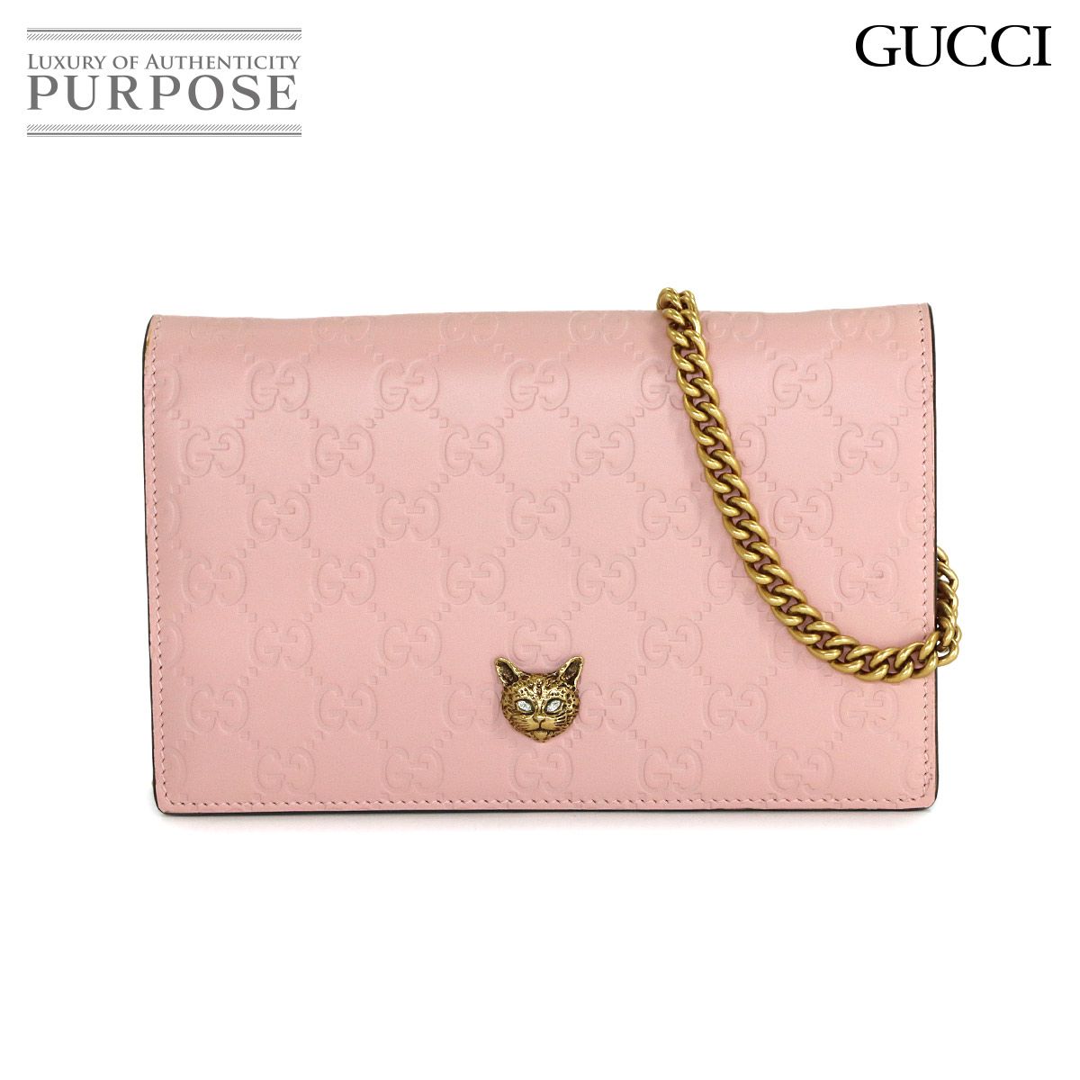 未使用 展示品 グッチ GUCCI グッチシマ リネアキャット チェーン