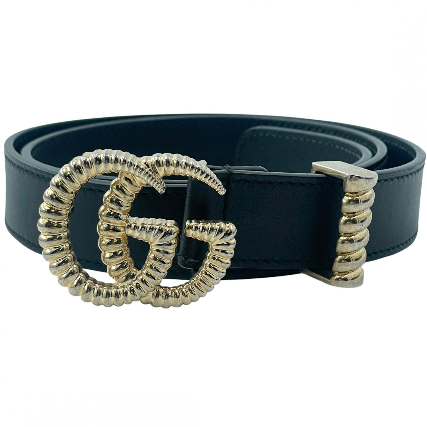 中古】 GUCCI グッチ GGマーモントベルト 524103 ブラック レディース 