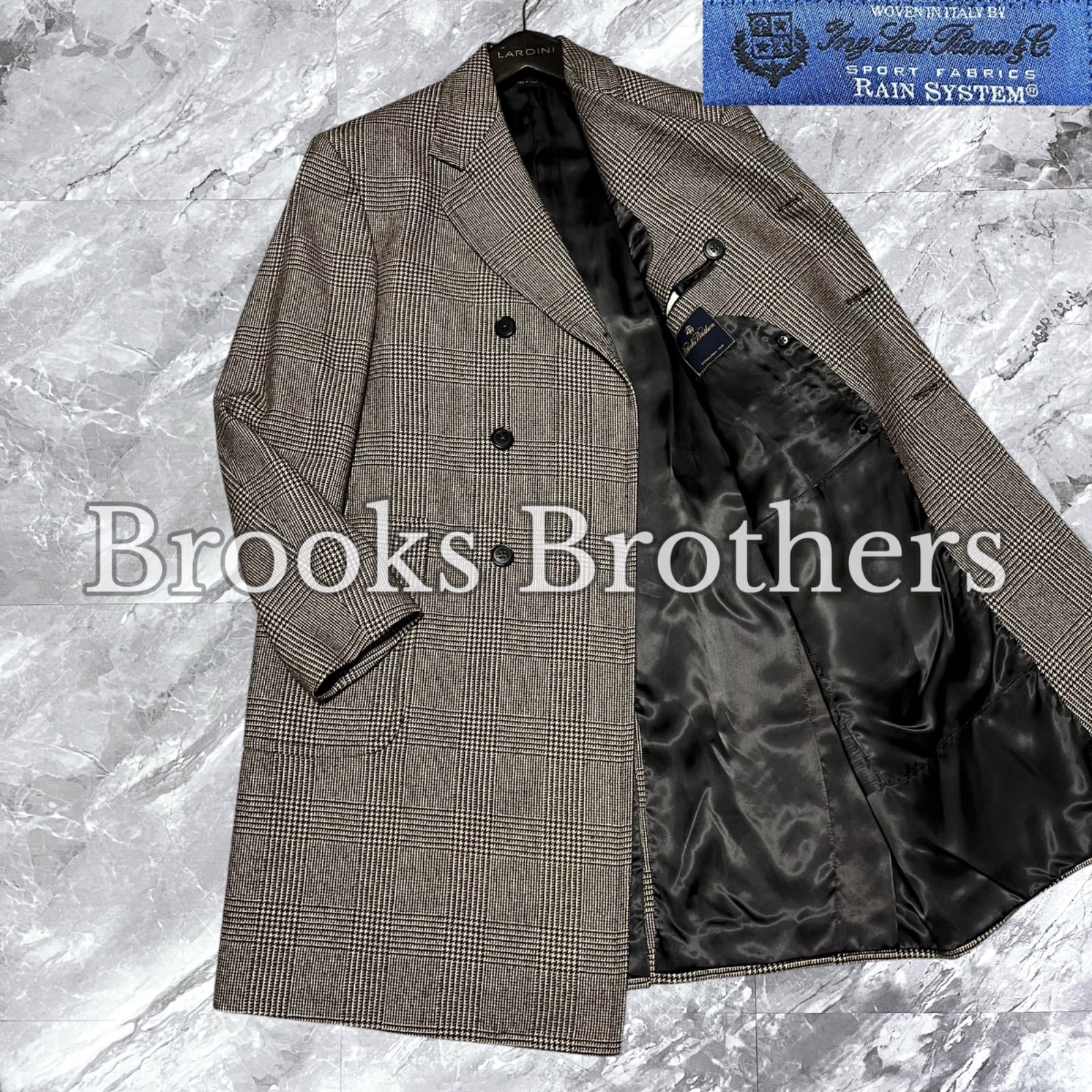 【美品】Brooks Brothers 高級ロロ・ピアーチェックチェスターコート 極美品 Brooks Brothers ブルックスブラザーズ Loro Piana