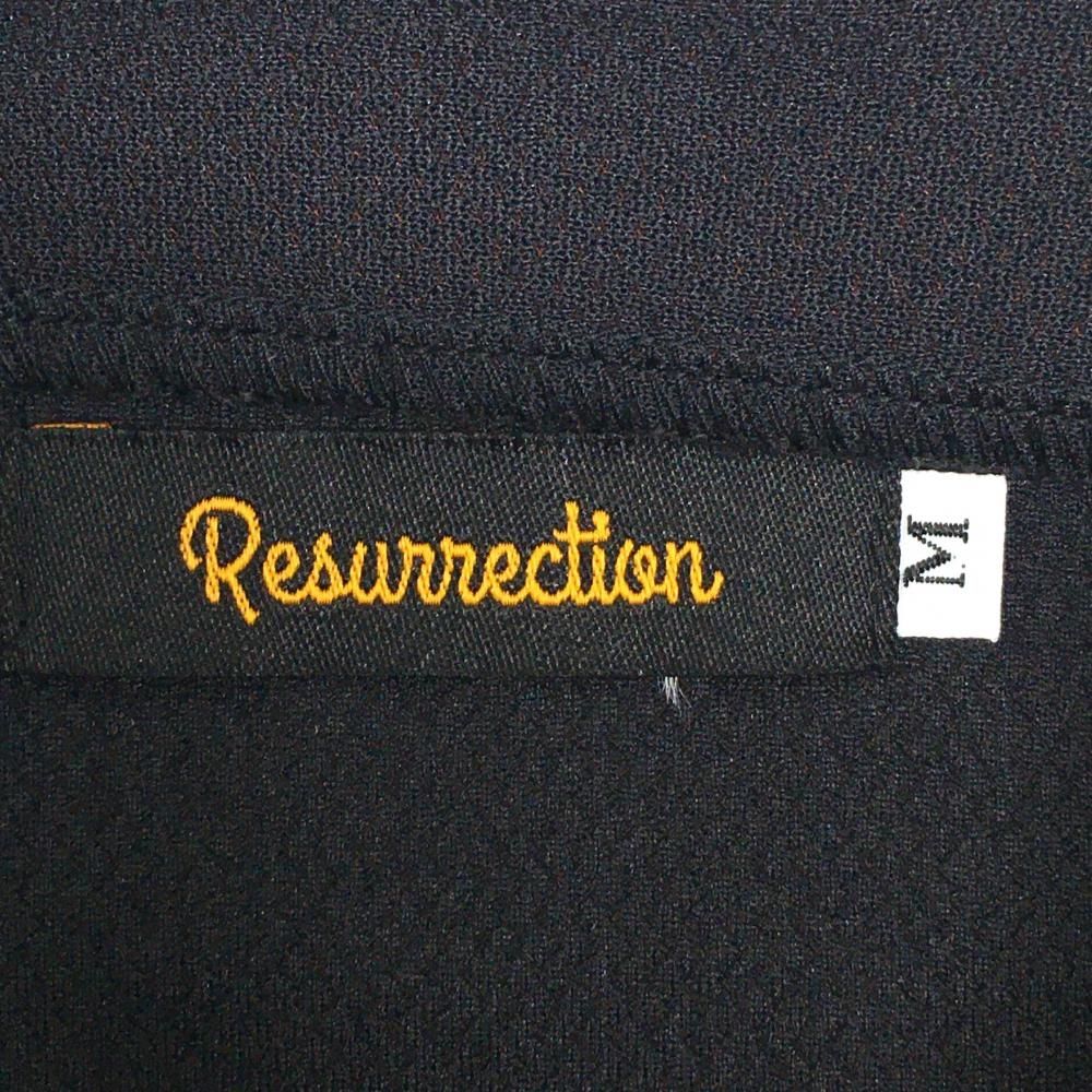 超美品】レザレクション 半袖ハイネックシャツ 黒 ハーフジップ ロゴ